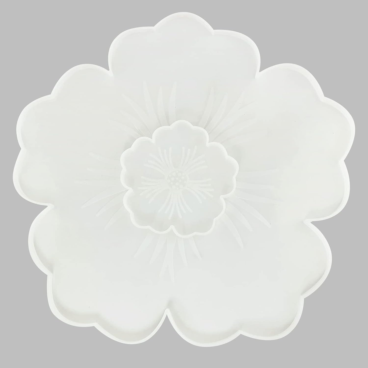 Flower Silicone Resin Moulds 6Pcs - 1Pc Large Resin Tray Moulds and 5Pcs Coaster Moulds 3D Design for DIY Epoxy Resin Casting Craft, Home Decoration