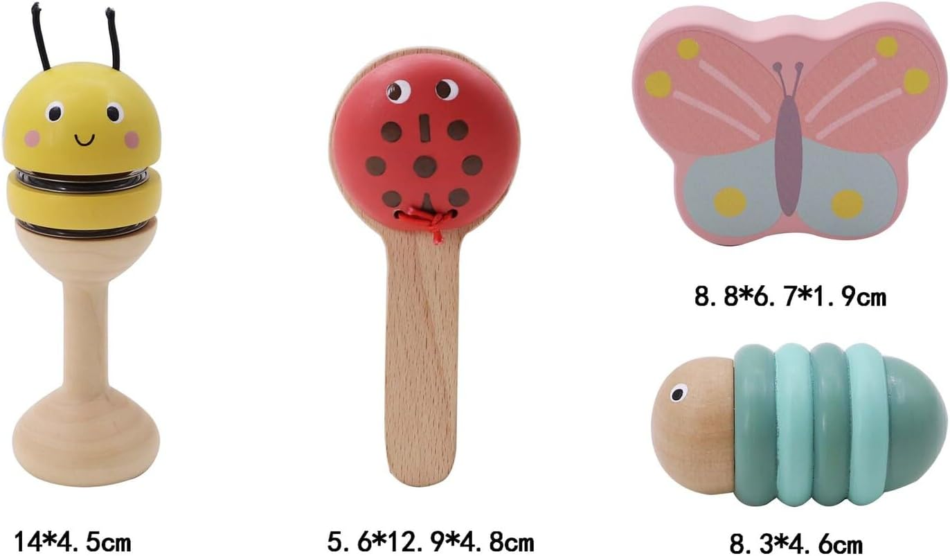 Kaper Kidz - Wooden Spring Insect Music 4 PCS Set | Gift Set for Babies and Toddlers image number 6
