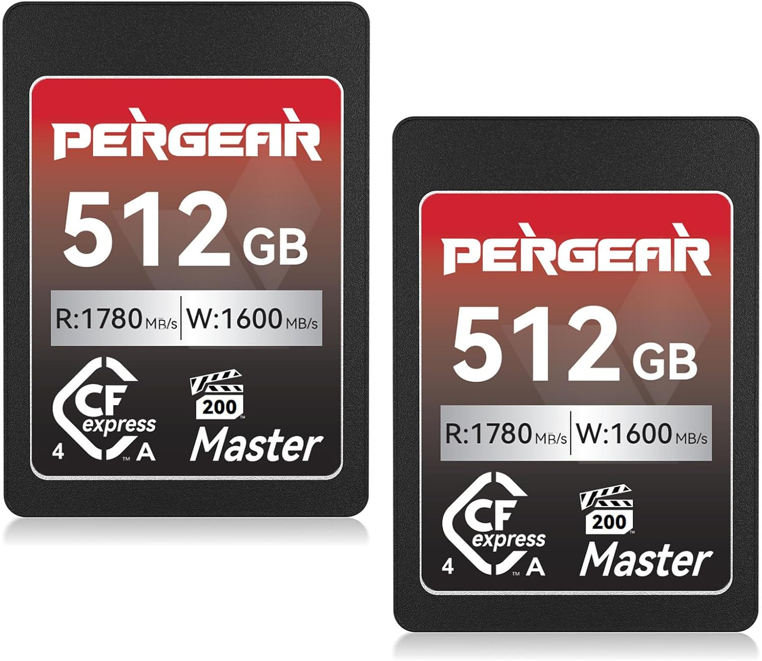 Pergear 512GB Cfexpress 4.0 Type a Memory Card, up To1780Mb/S Read Speed & 1600Mb/S Write Speed for 4K 120P,8K 30P for Sony Alpha Sony FX Cameras, 2 Pack