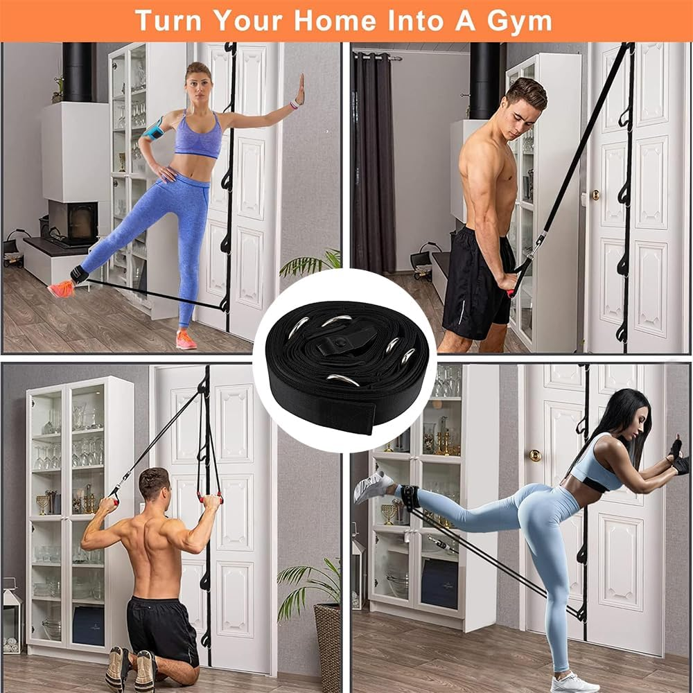 Upgraded Door Anchor Strap for Resistance Bands, Multi-Point Heavy-Duty Door Attachment, No-Drill Portable Home Gym Accessory for Strength Training & Full-Body Workouts image number 4