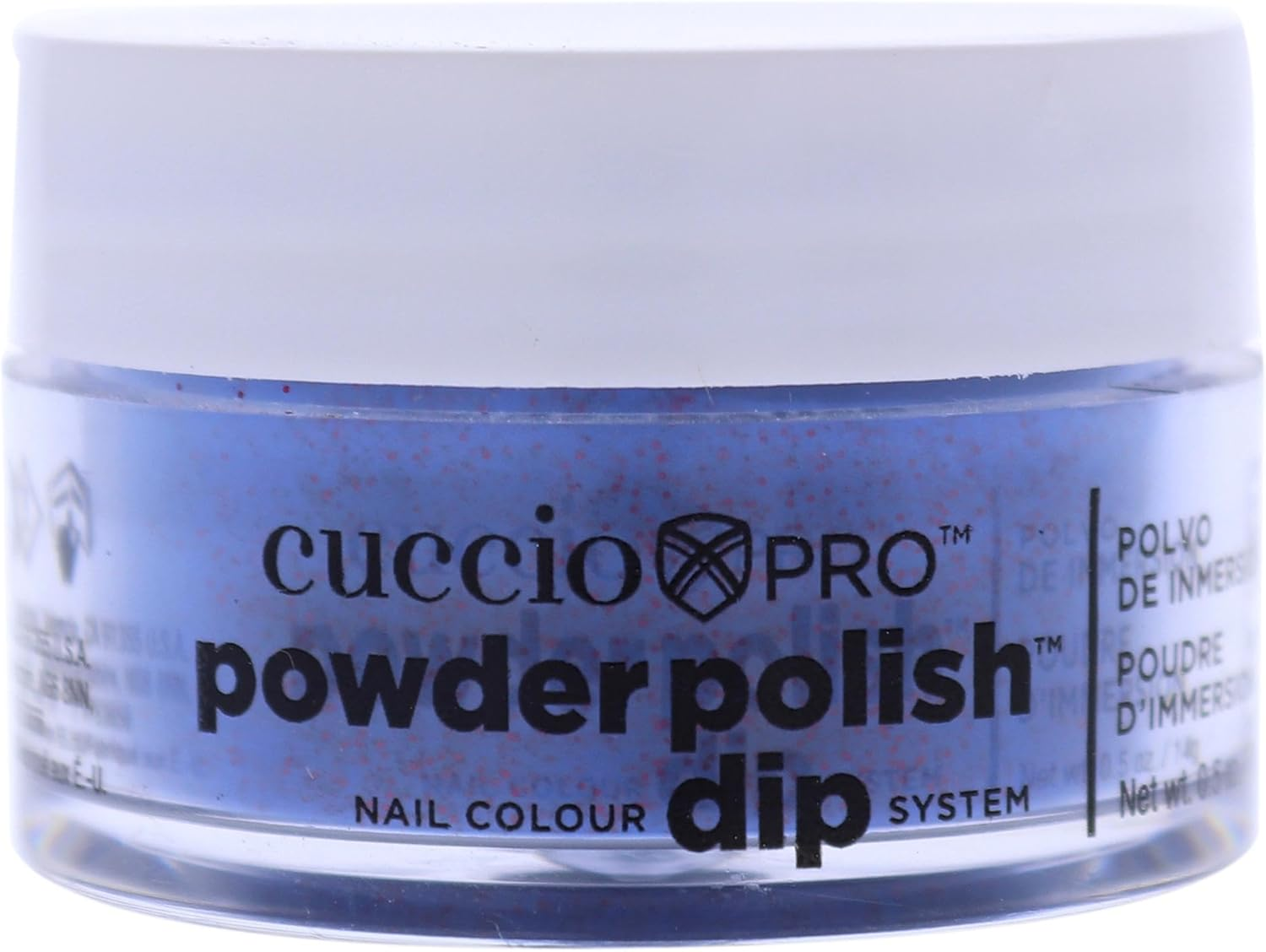 Cuccio Pro Nail Colour Dip System Small Powder Polish 14 G, 5595 Purple with Red Glitter, 14 G