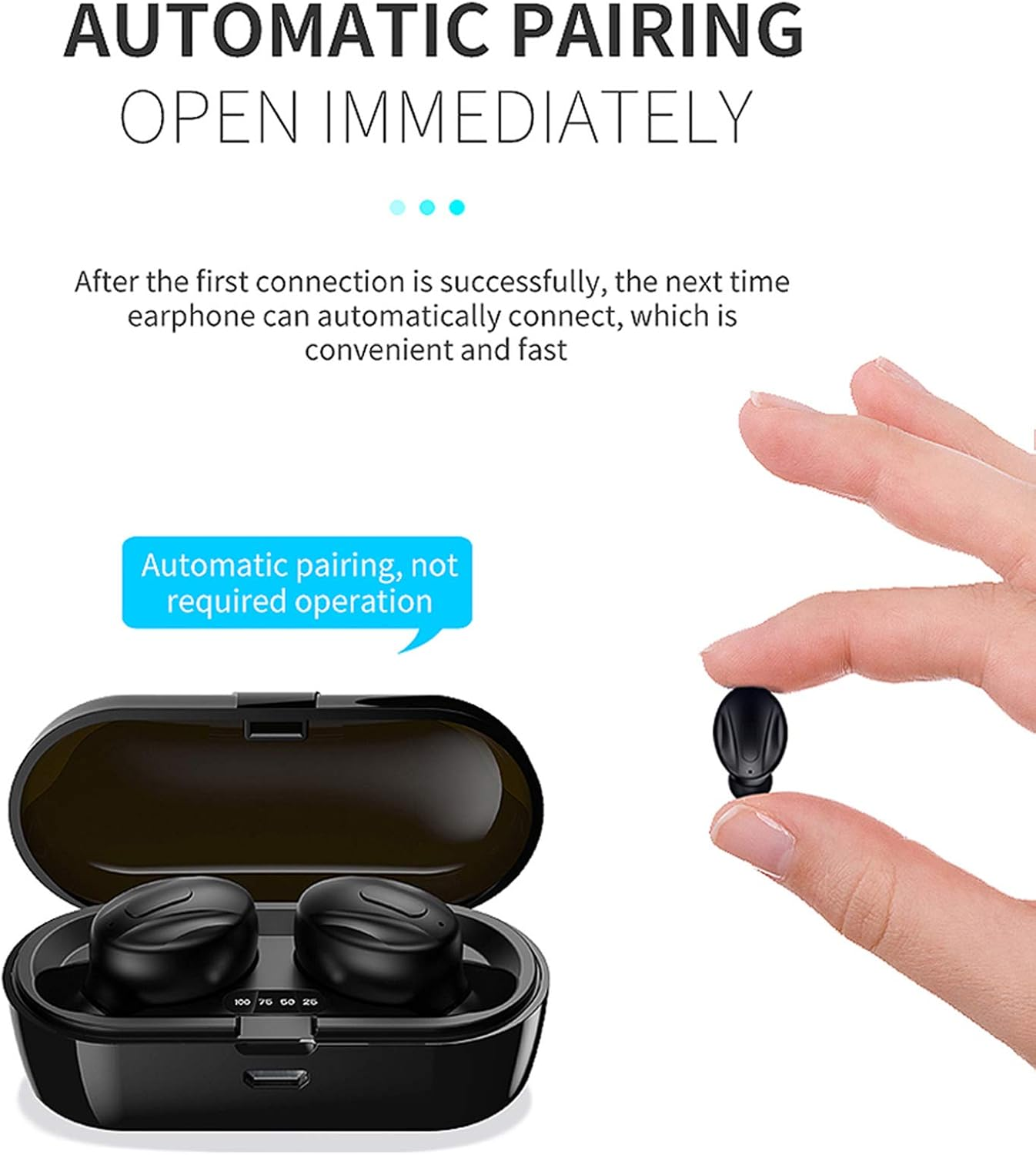 XG13 True Wireless Stereo Sports Headset Bluetooth 5.0 True Wireless Headphones Built-In Microphone with 350Mah Charging Box and Digital Display Earbuds VCXN image number 4