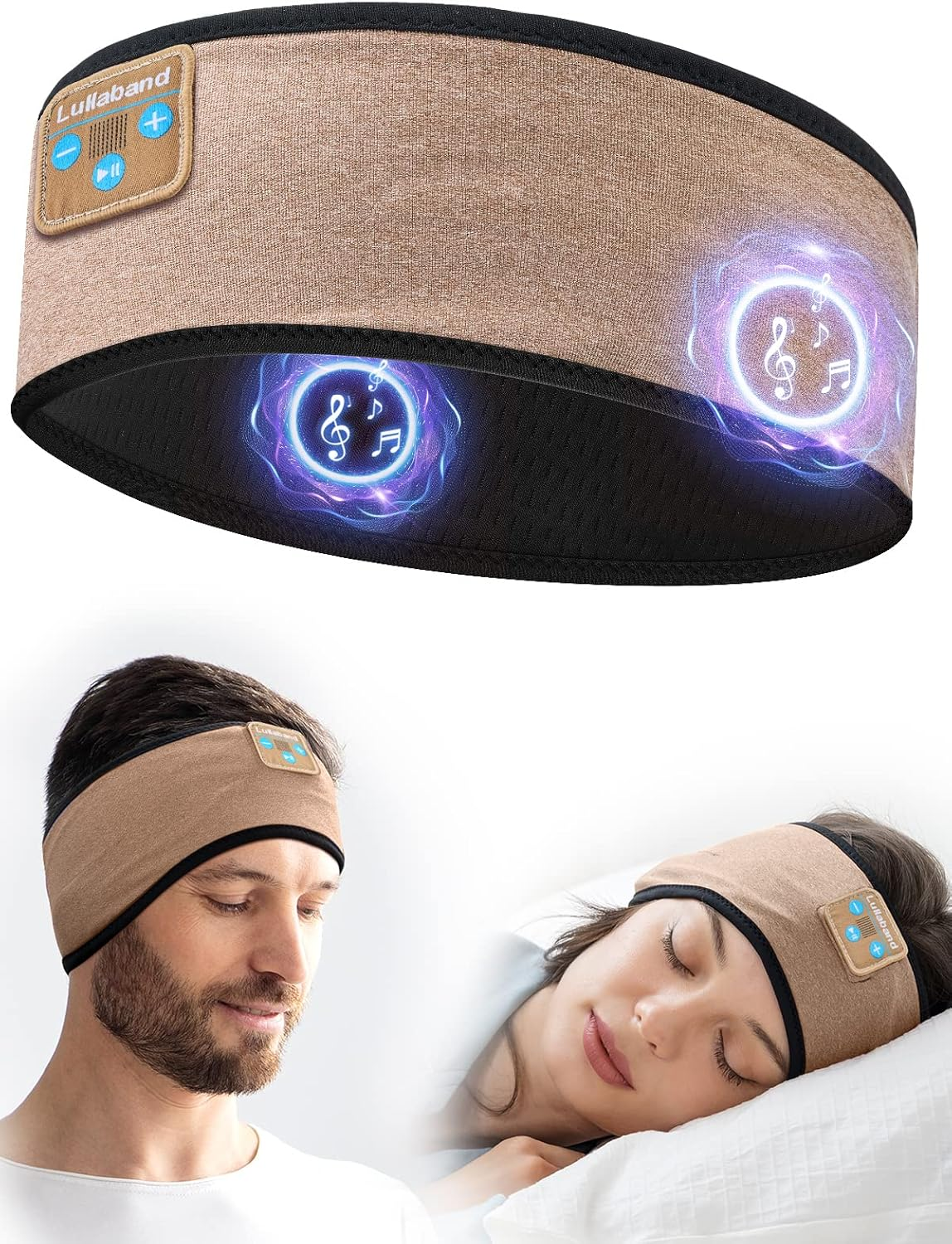 Sleep Headphones Bluetooth Headband - Wireless Music Sleeping Mask Earphones for Side Sleepers with HD Stereo Speaker Tech Gadgets Gifts for Travel Workout Sports Meditation Yoga Housework image number 1