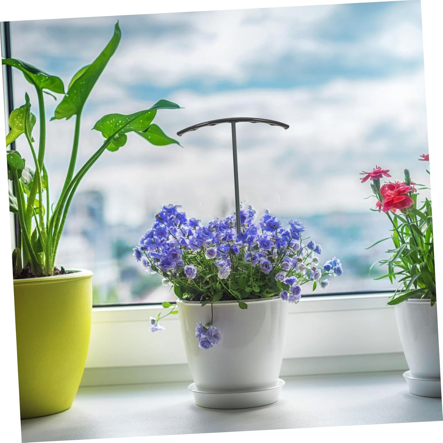 Parliky Flower Support Stakes Plastic Garden Stakes for Plants Support Clips Versatile Plant for Outdoor Indoor Gardening image number 1