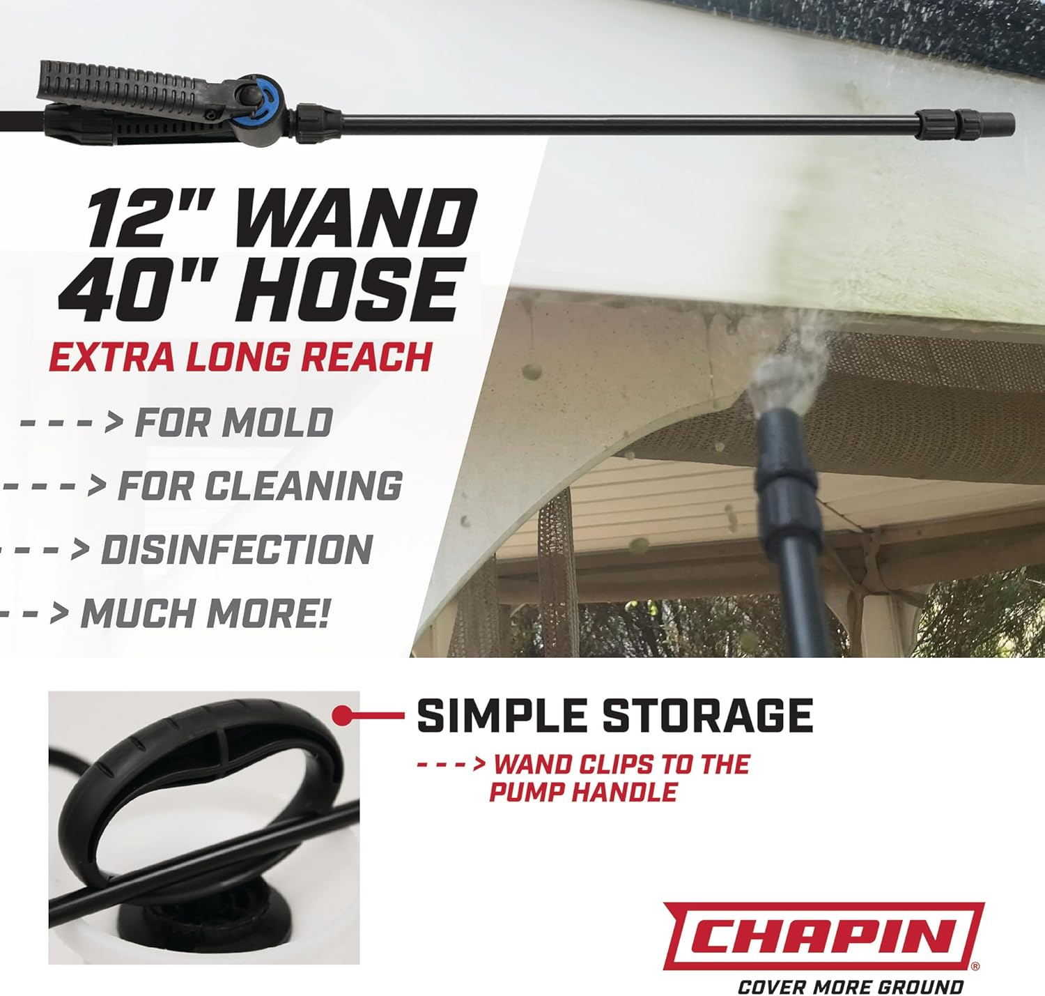 Chapin International 20075 Bleach & Disinfectant Bleach Sprayer, 1 Gallon, Translucent White image number 1