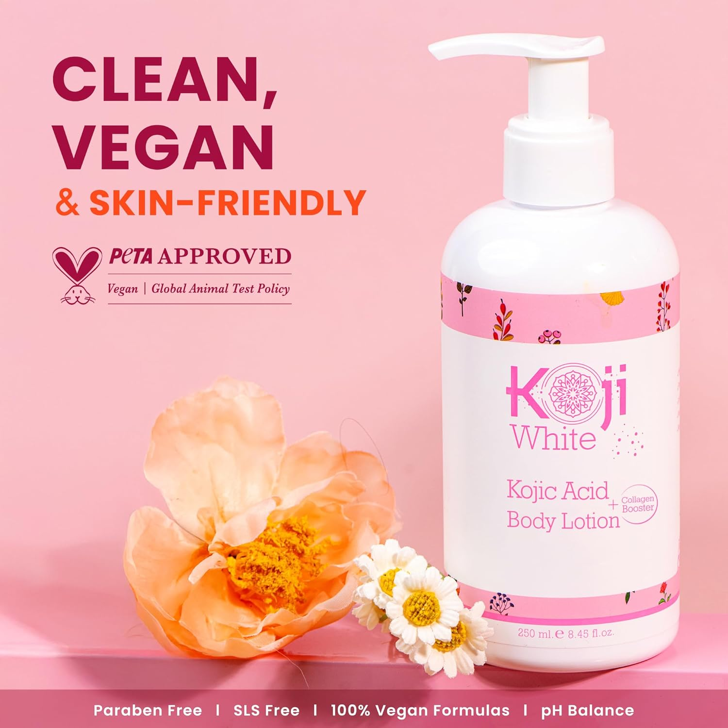 Koji White Kojic Acid & Collagen Body Lotion - Hydrated & Radiant Skin with Arbutin, Deep Moisturizing, Nourishing Care for Smooth & Healthy-Looking Skin &ndash; Vegan, 8.45 Fl Oz (1 Bottles) image number 5