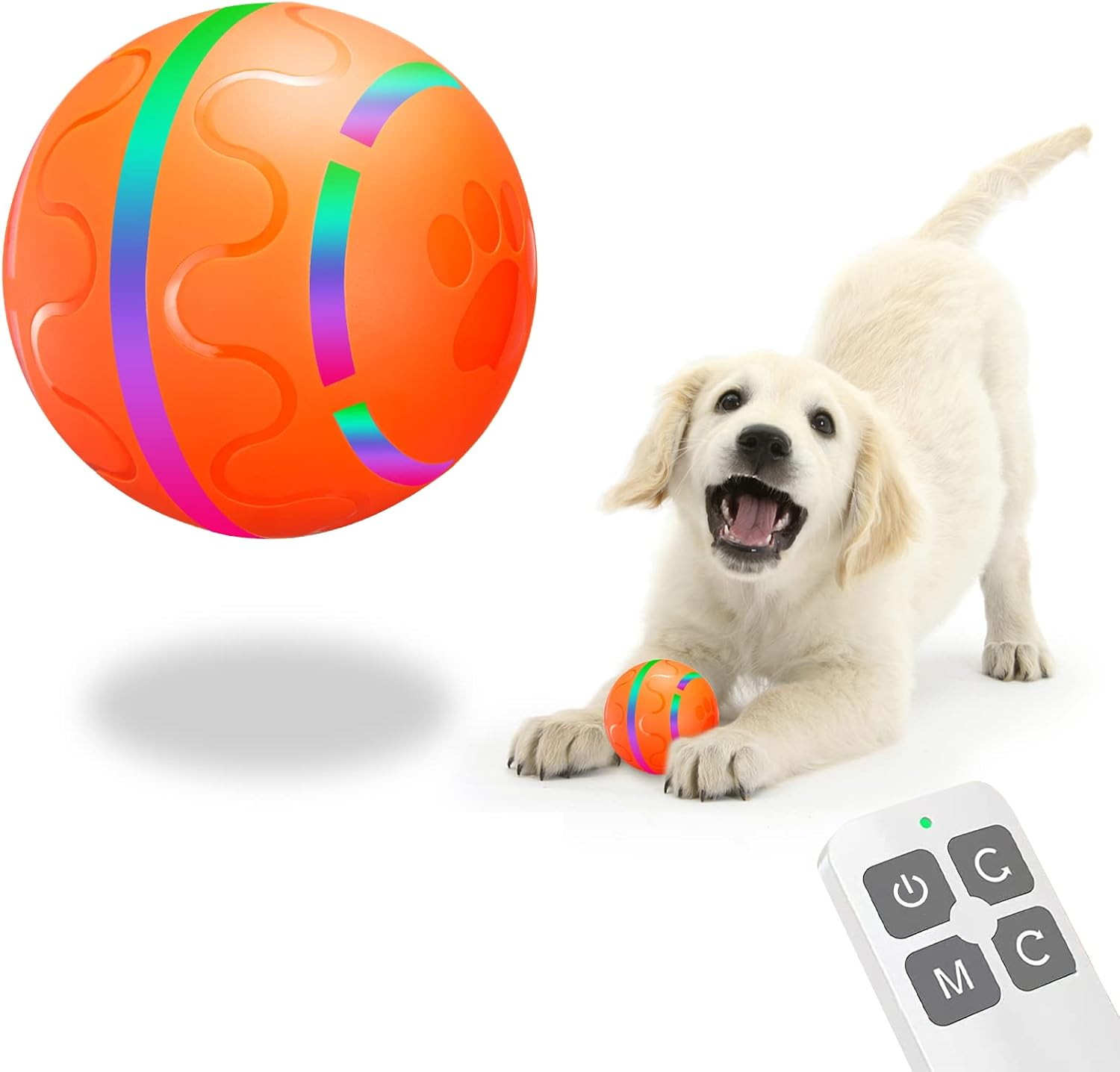 Belobill Interactive Dog Ball Toys, Wicked Ball, Durable Motion Activated Automatic Rolling Ball Toys, Jumping Activation Ball for Puppy/Small/Medium Dogs, USB Rechargeable