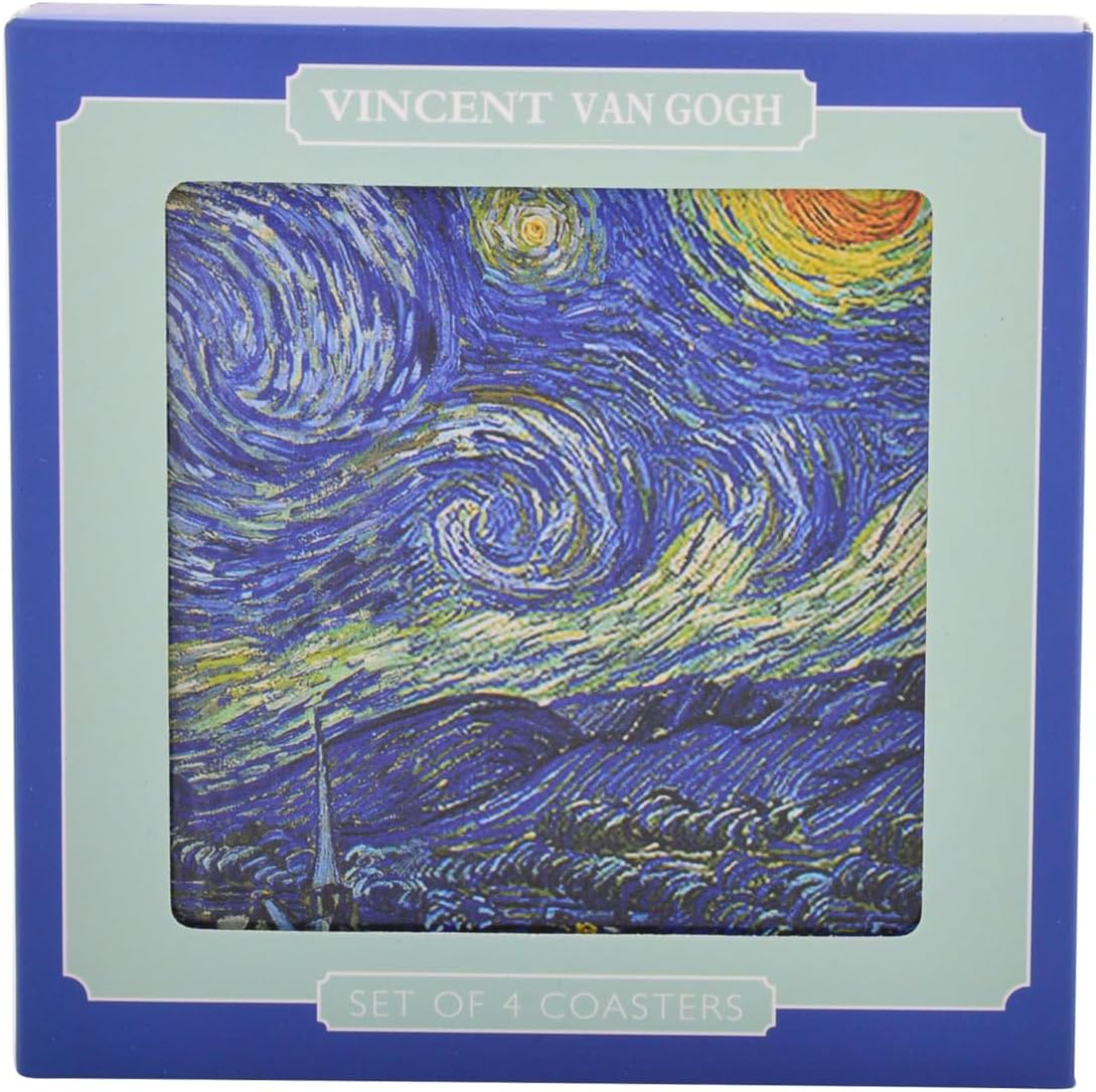 Lesser & Pavey Gibson Gifts Vincent Van Gogh Drink Coasters Set of 4 - Featuring 4 Iconic Van Gogh Paintings
