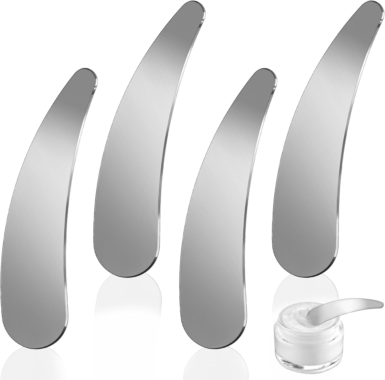 Molain 4Pcs Mini Metal Cosmetic Spatulas, Skincare Spatulamixing and Sampling Makeup Beauty Tools for Skin Care Creams, Eye Cream, Essences Beauty Accessories(4Pcs) image number 5