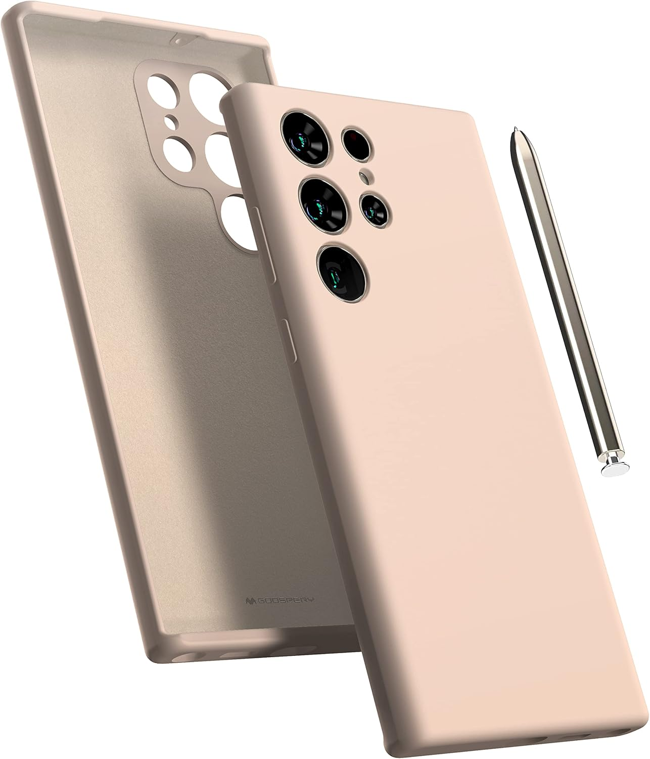 GOOSPERY Liquid Silicone Designed for Galaxy S23 Ultra Case Silky-Soft Touch Full Body Protection Shockproof Cover Case with Soft Microfiber Lining - Pink