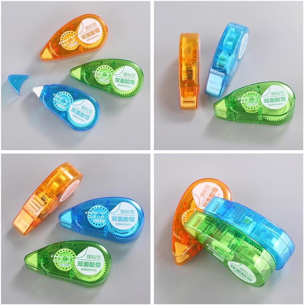 Double Sided Tape Roller, Granmagazz 3 Pack Glue Tape Roller, Scrapbooking Tape, Permanent Adhesive Tape Dispenser Runner for Crafts and Arts Projects, Photo-Safe (6Mm X 6M) image number 4