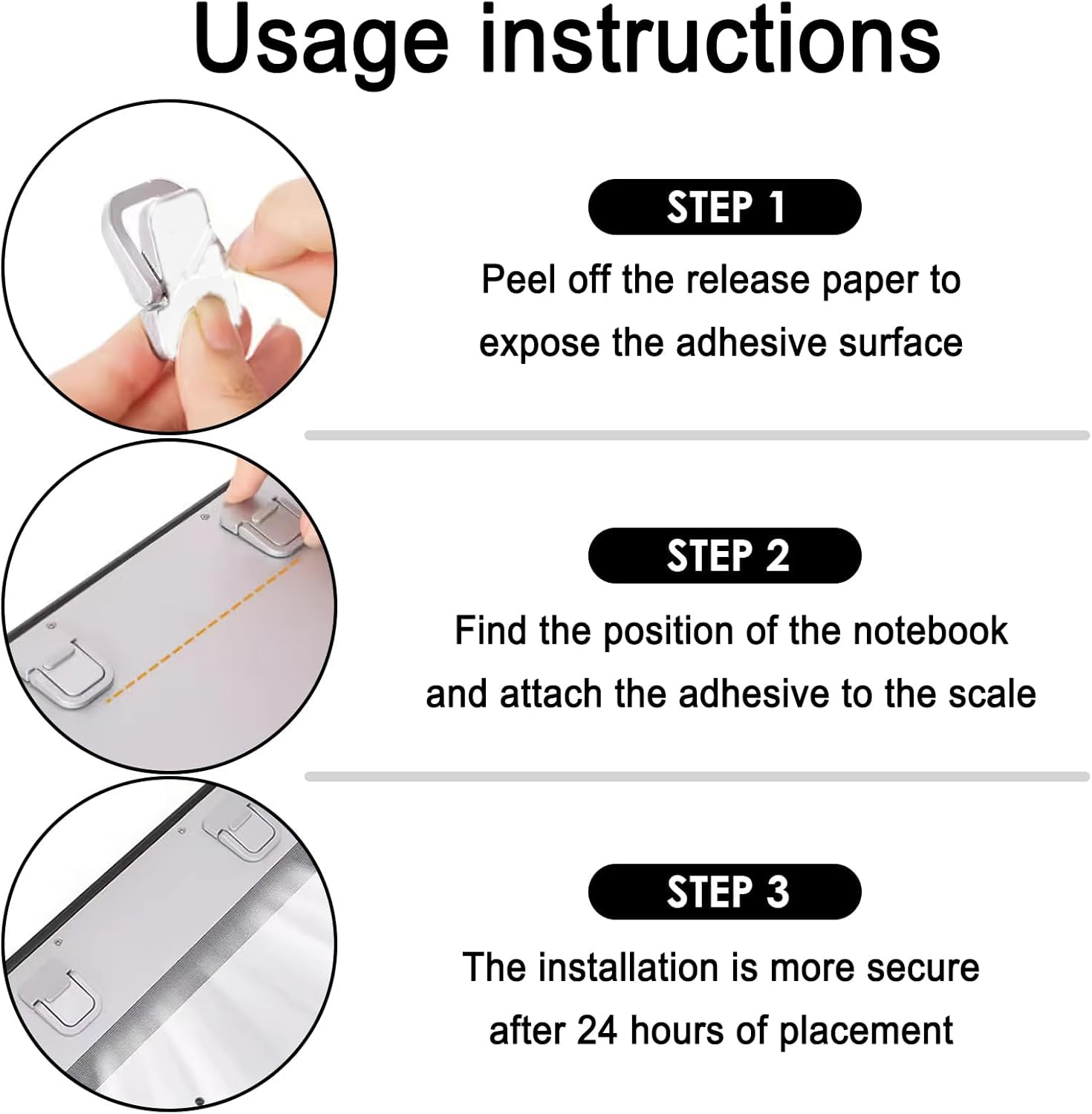 KOZTOL 2 Pack Portable Laptop Stand, Self-Adhesive Keyboard Riser Feet for Most Keyboards, Mini Computer Keyboard Stand for Desk image number 3