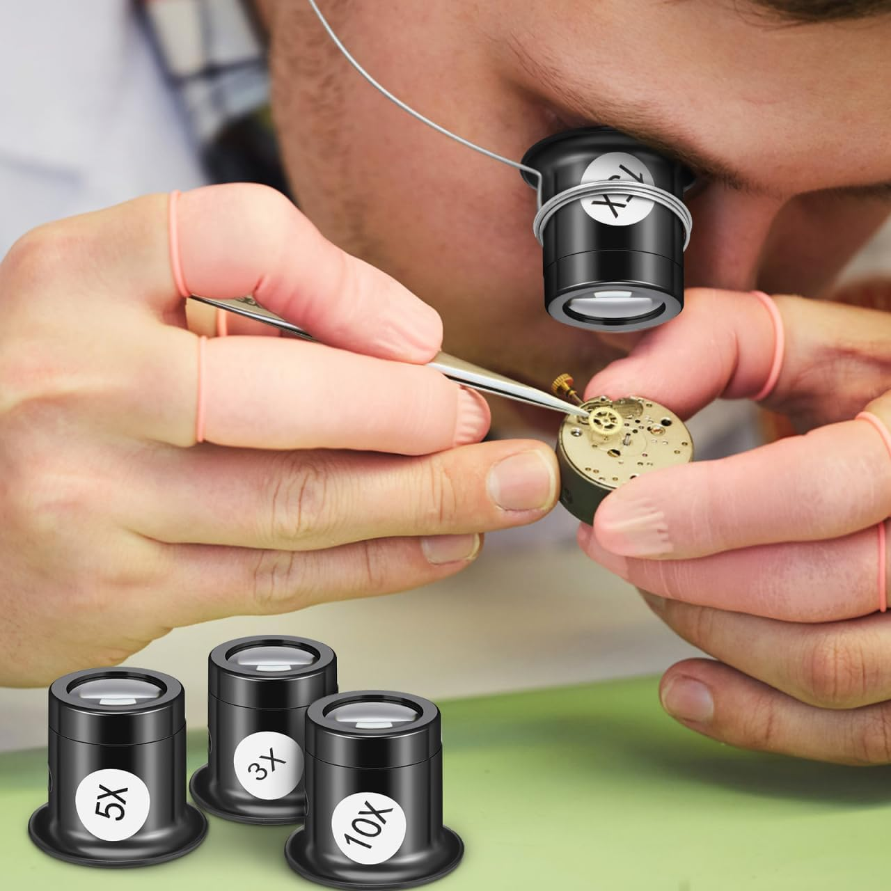 Garneck 1Set Jewelry Magnifying Loupe Headband Tool for Watch Repair Portable Magnifying Glass with Removable Steel Wire Straps for Precision Work for Inspecting Watches and Delicate Components image number 6