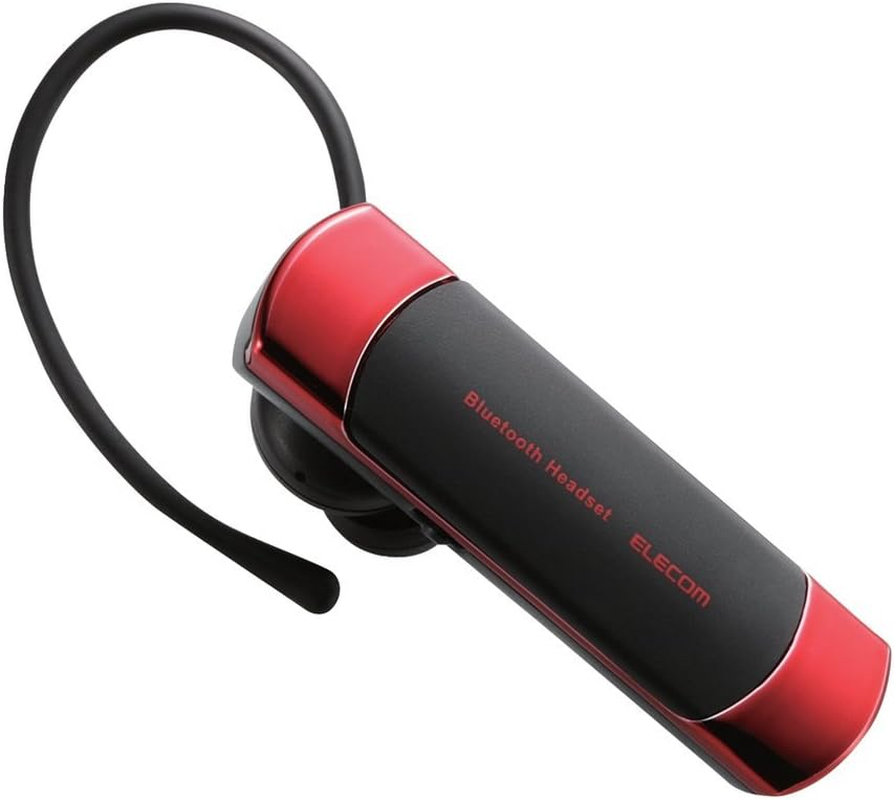 Elecom LBT-HS20MMPRD Bluetooth Headset for Calling, Music and Videos, Red