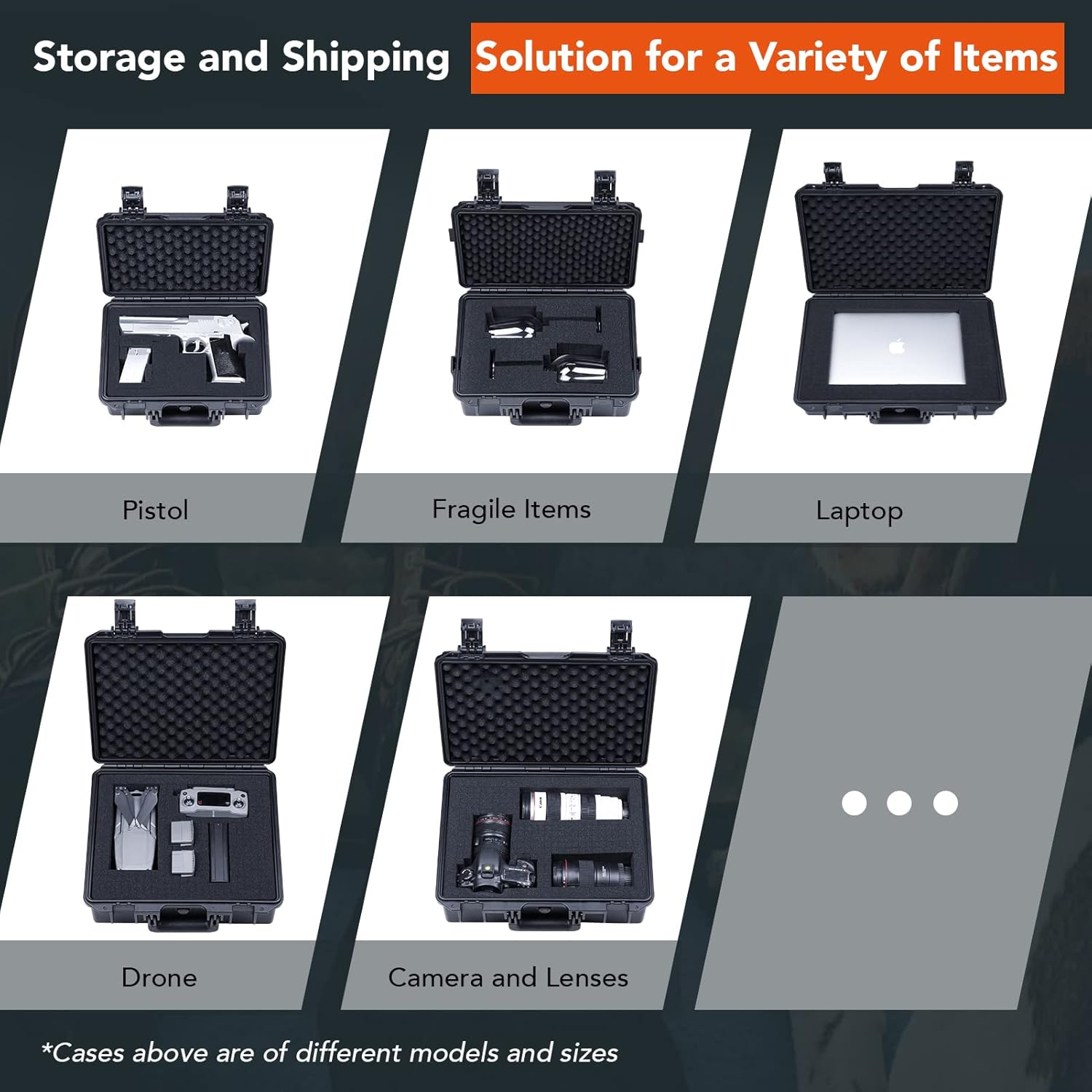 Lykus HC-3910 Waterproof Hard Case with Customizable Foam Insert, Interior Size 15.31X8.94X4.53 In, Suitable for Electronics and More image number 2