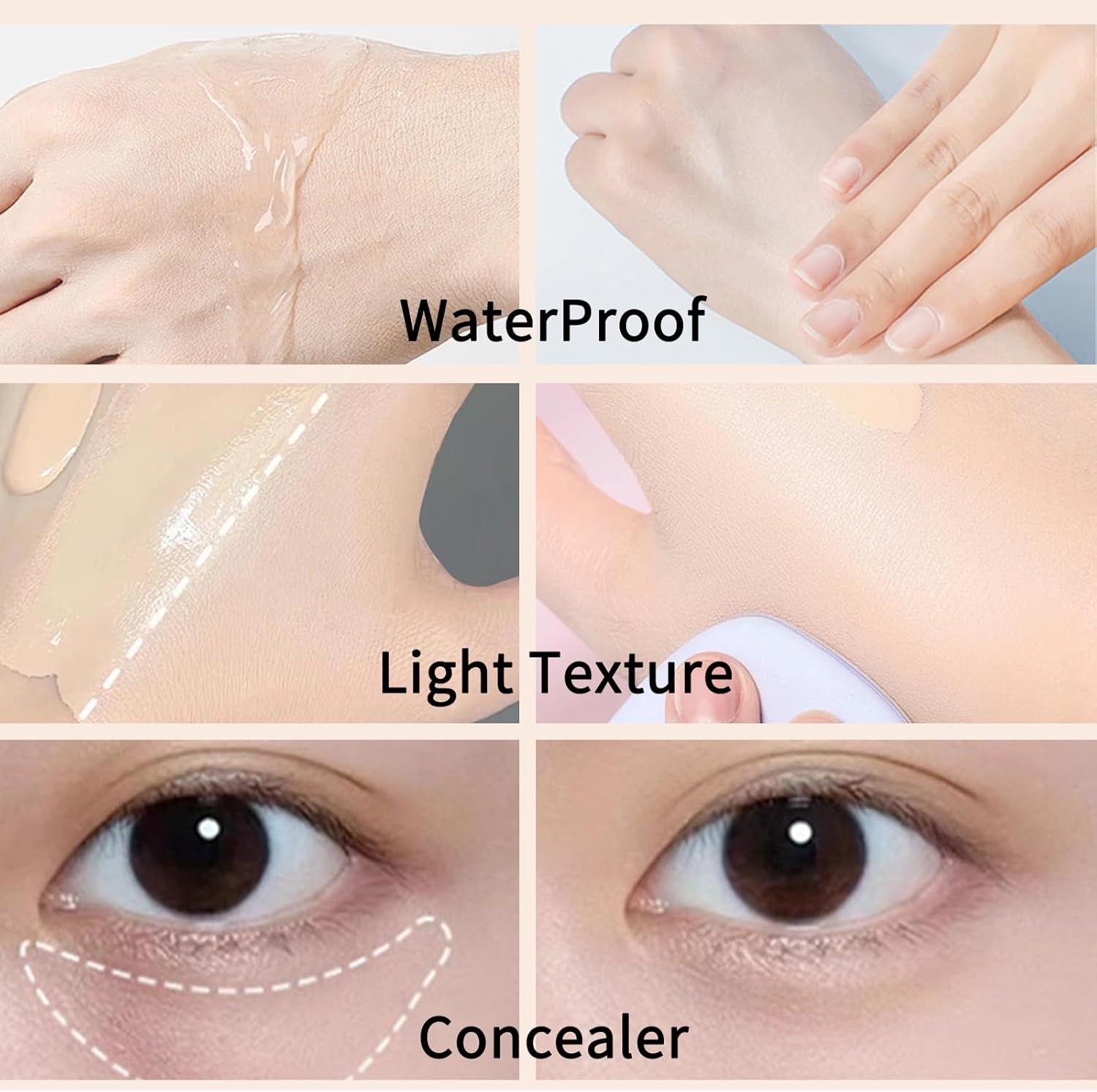 4 in 1 Coverage Foundation, True Match Cosmetics, Color Changing Foundation Liquid, Waterproof, Moisturizing, Hydrating, Evening, Lightweight Longwear Makeup for Women image number 5