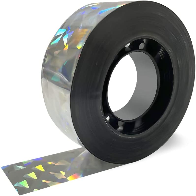 BEZANU Bird Scare Tape, 2.4Cm * 80M Double Sided Holographic Flash Deterrent Reflector for Repelling Animals image number 4