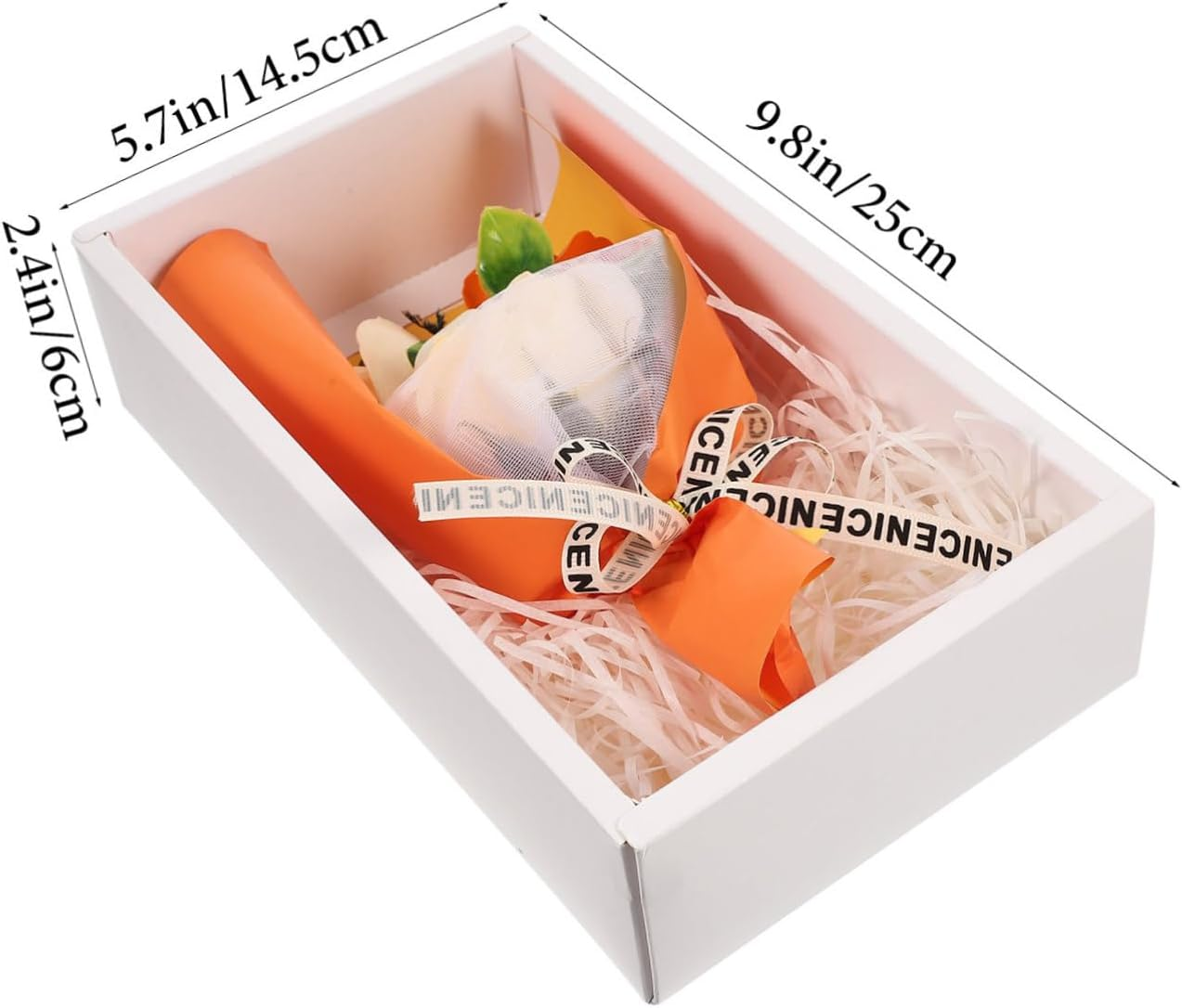 CANIGHT 1 Set Rose Bouquet Box Garland Glitter Rose Bouquet Happy Valentines Day Balloon Room Valentines Bouquet Red Carpet Party Decorations Artificial Wisteria LED Rose Cloth Orange image number 4