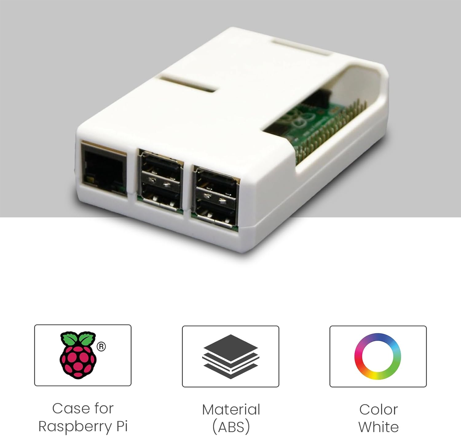 Premium Raspberry PI 2 Model B Quad Core Case (White) Access to All Ports image number 3