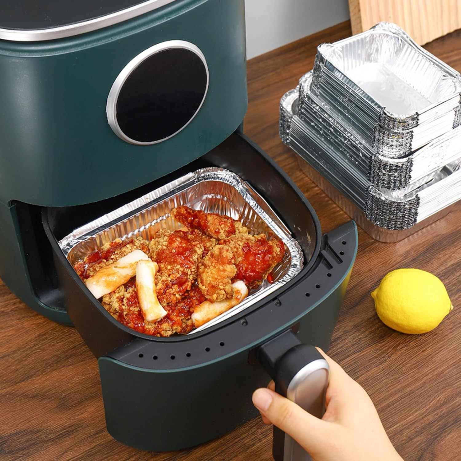 50 Pack Pans with Lids, Aluminum Foil Pans with Lids, Disposable Foil Tray, Steam Table Deep Pans, Tin Foil Pans for Cooking, Food Storage, BBQ, Grilling, Catering image number 6