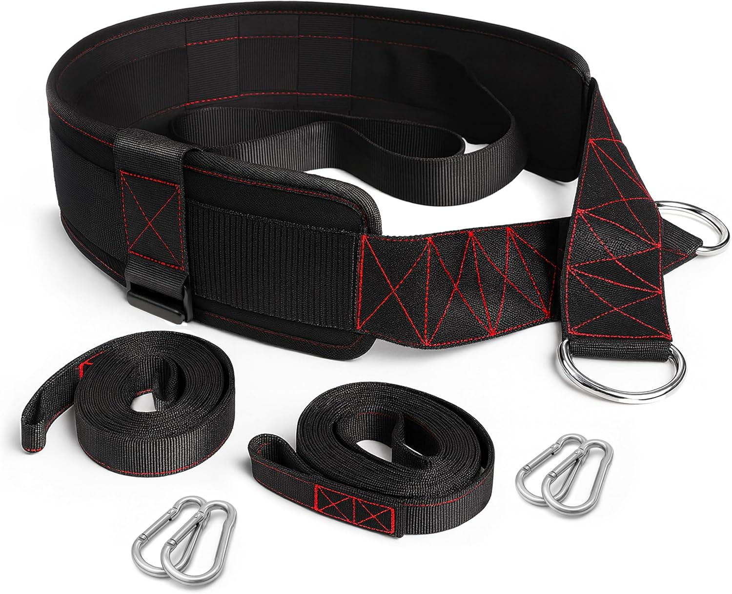 THEFITGUY Belt for Pulling, Strength Training, Adjustable Closure, 2 Straps & 4 Hooks Included image number 3