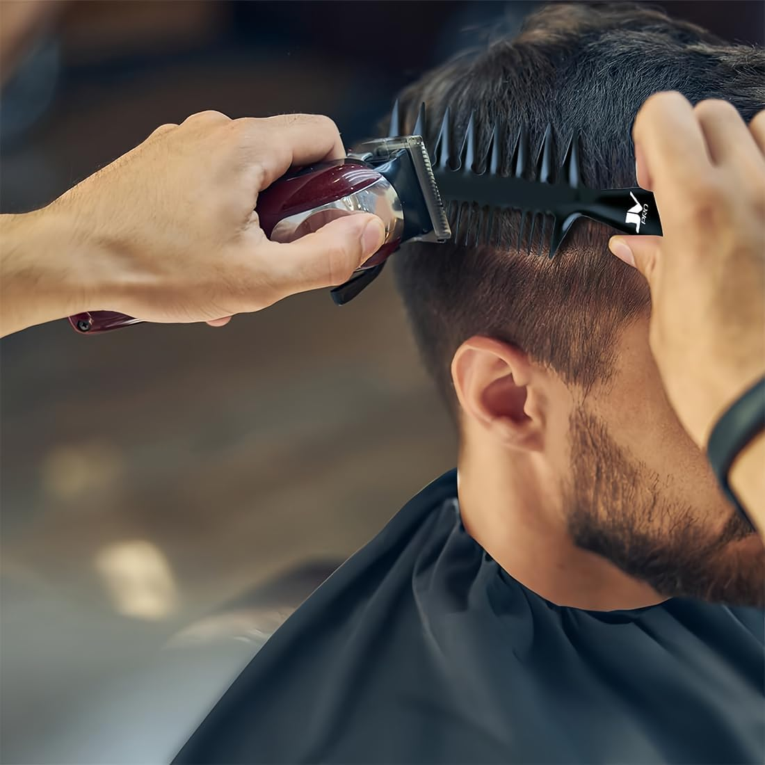 3 X Professional Hairdressing Comb, Wide Comb, Double Sided Wide Coarse Tooth Comb, Antistatic Retro Wide Tooth Comb Hair Comb Styling Hair Combs for Curly Wet Long Hair image number 2