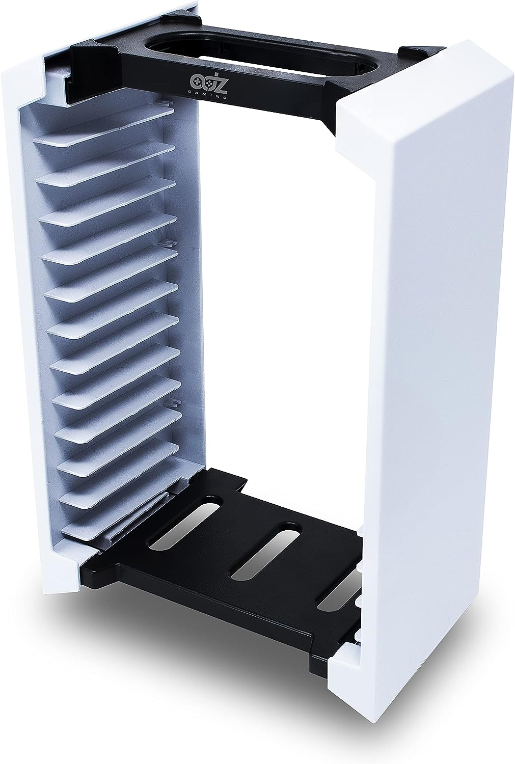Game Storage Tower &ndash; Universal Video Game Storage &ndash; Stores 12 Game or Blu-Ray Disks &ndash; Game Holder Rack for PS4, PS5, Xbox One, Xbox Series X/S, Nintendo Switch Games and Blu-Ray Discs image number 6