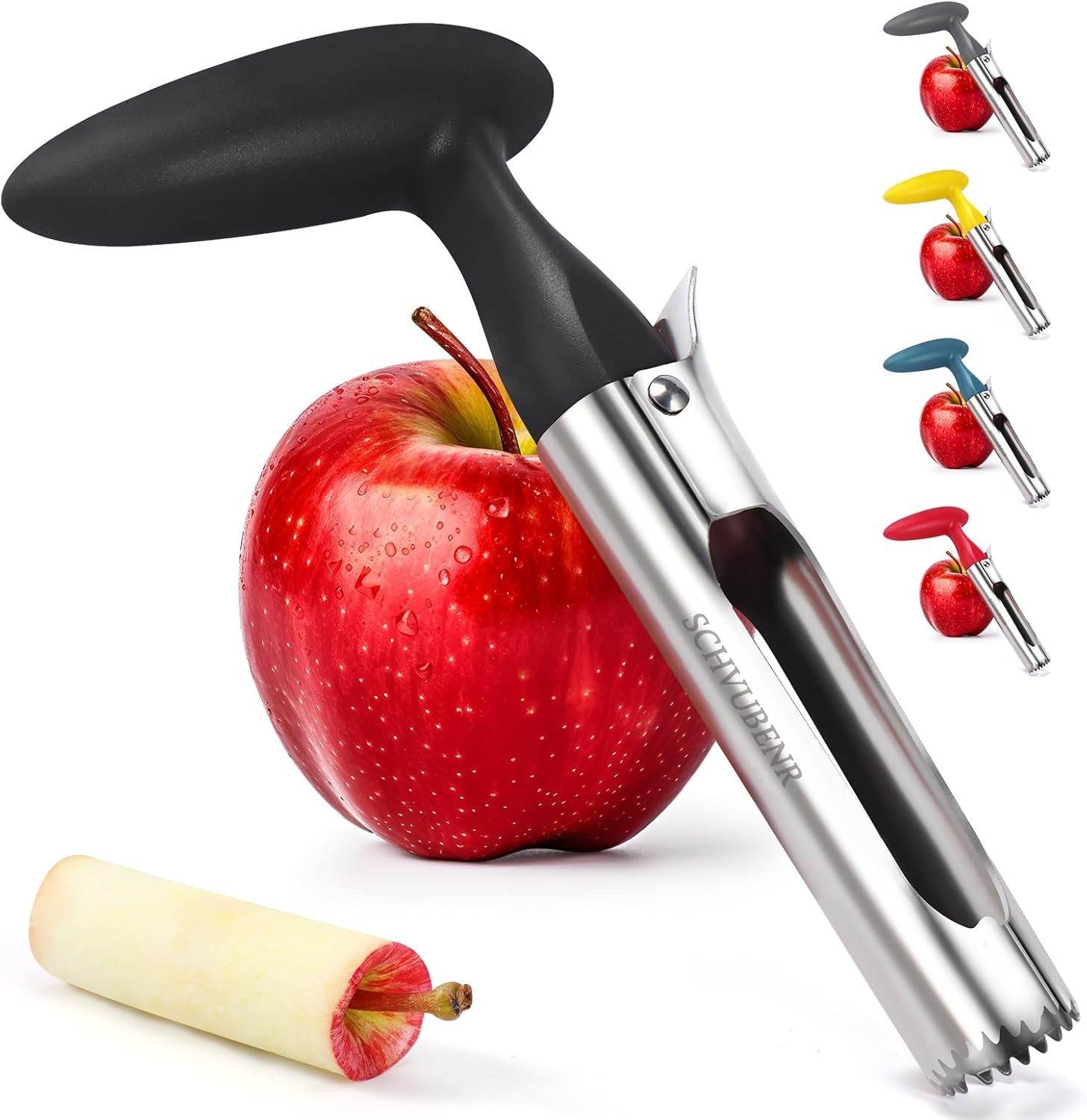 SCHVUBENR Premium Apple Corer Tool - Easy to Use and Clean - Sturdy Apple Remover with Sharp Serrated Tips - Stainless Steel Corers for Apple and Pear - Core Fruits with Ease (Blue)