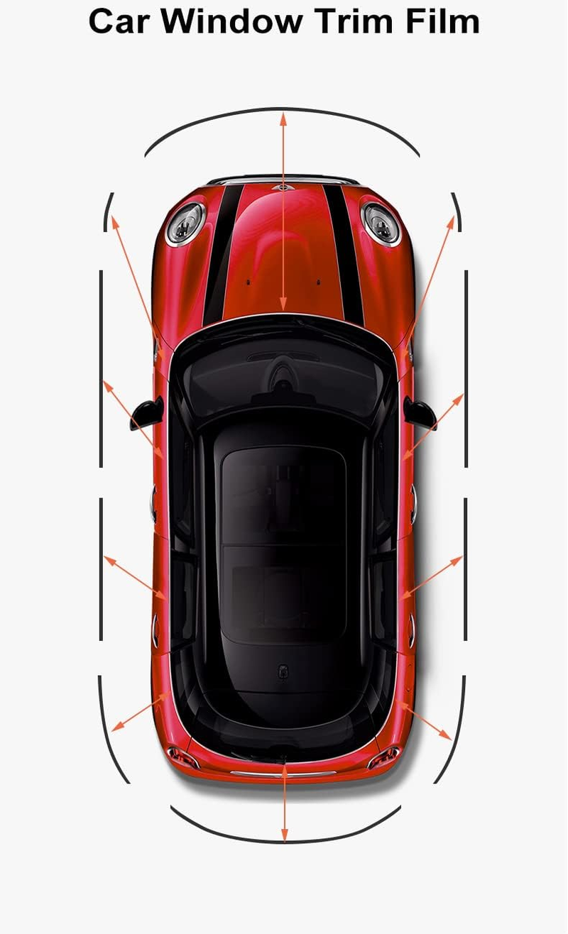 LZLRUN Vinyl Film Sticker Car Window Trim Chrome Delete Door Waistline DIY Sticker Easy to Install Decal Decoration Compatible with for Mini Cooper (1In X 30Ft, Gloss) image number 3