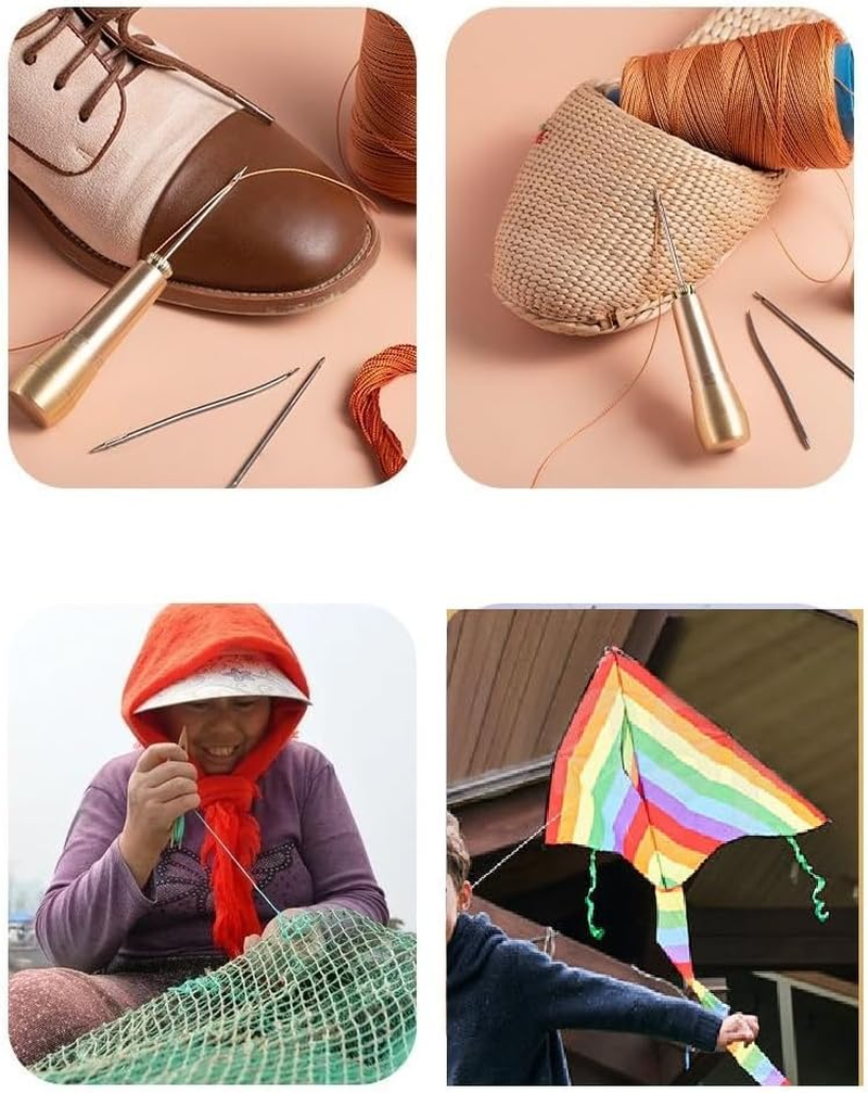 600M 0.68Mm Nylon Thread Cord for Leather, Denim & Canvas; Sewing Shoes, Jeans & Car Covers; Hand & Machine Sewing (2Pcs,300M/Pc) image number 5