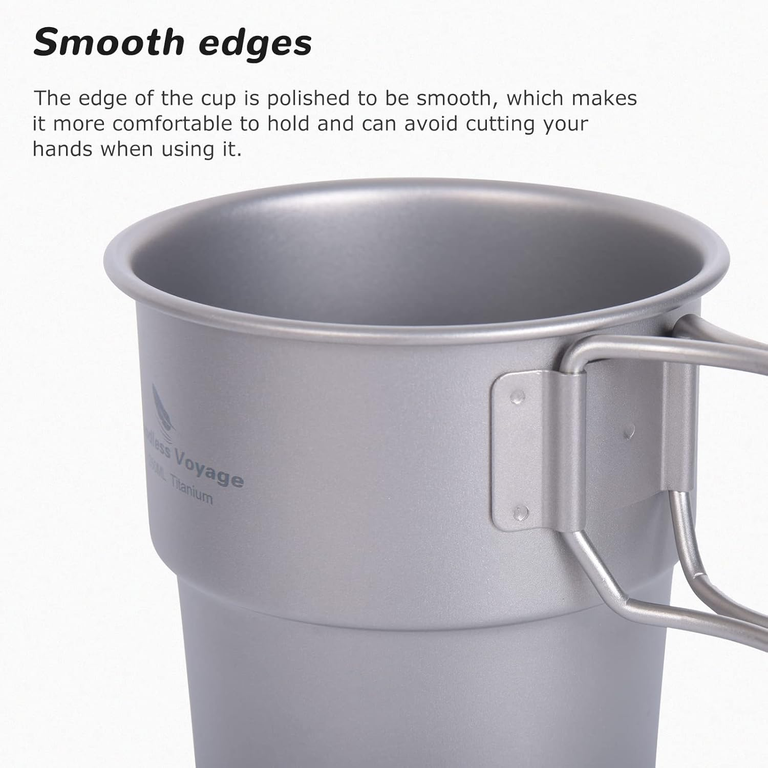 Boundless Voyage Titan Ti-3051-D Camping Mug Portable Stackable Cup Outdoor Water Coffee Cup with Lid image number 5