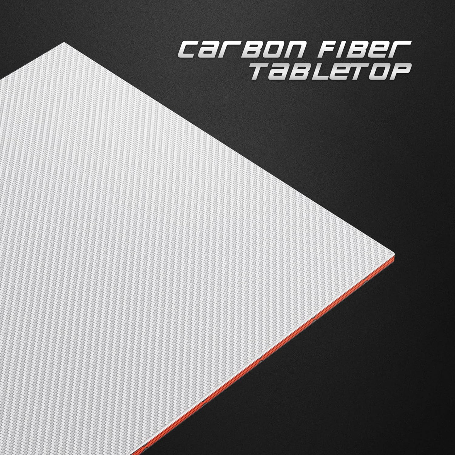 Cubicubi Gaming Desk 100X50Cm Carbon Fiber Tabletop Game Table Flexible PC Computer Desk with Headphone Hook, White image number 6