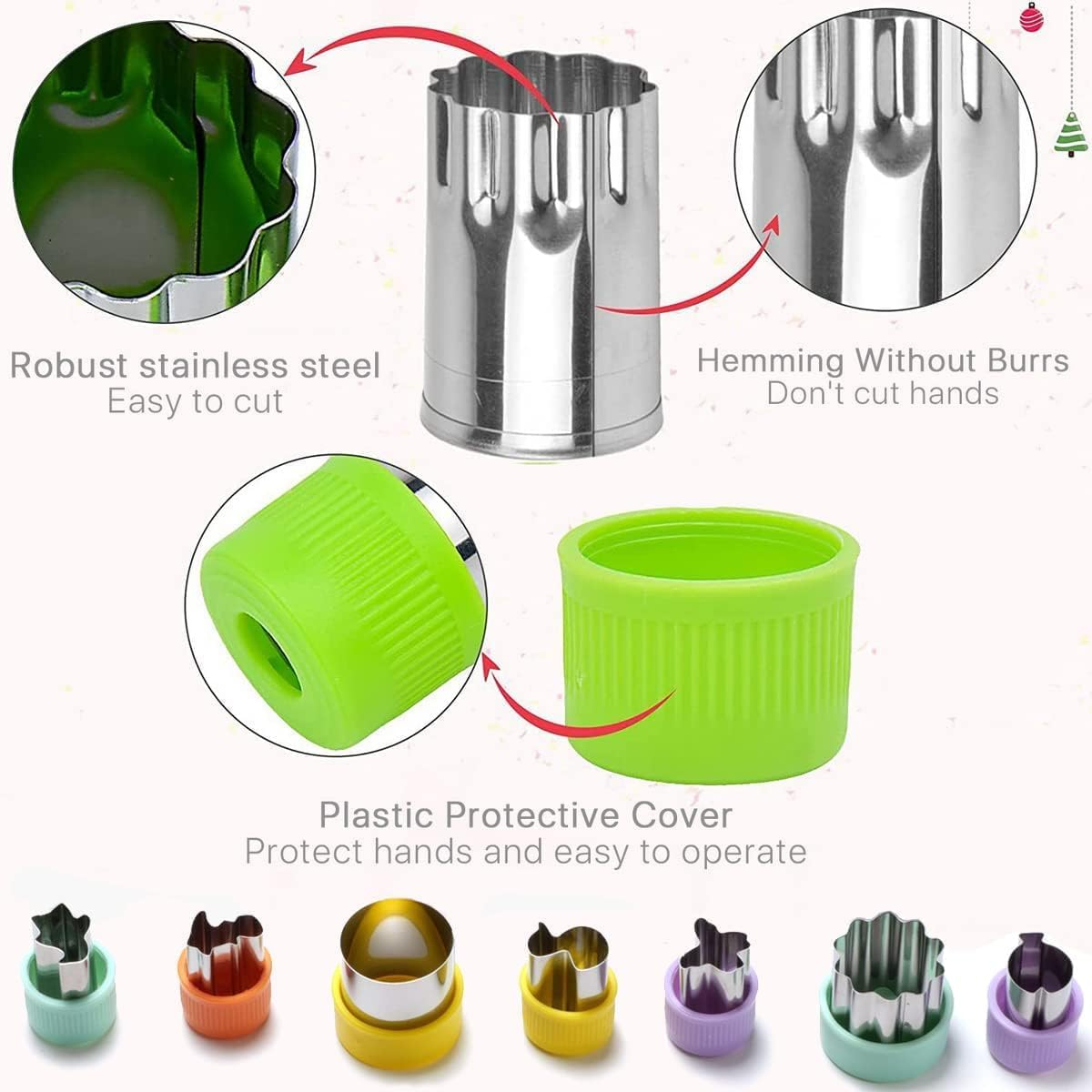 20Pcs Sandwich Cutter and Sealer Set for Kids, Stainless Steel Uncrustable Sandwich Maker Decruster Cookie Cutters Fruit Vegetable Cutter Lunch Bento Box with Heart Square Dinosaur Star Circle Shapes,