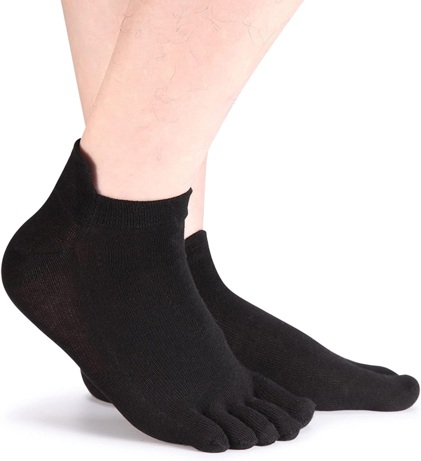 TCOTBE Toe Socks No Show Running Five Finger Crew Socks for Men 4 Pack - Multicoloured image number 4