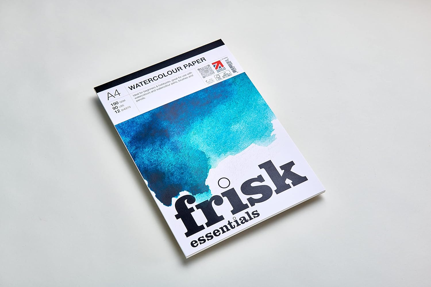 Frisk 24019004 Essentials Watercolour Paper Pad, A4, White image number 2