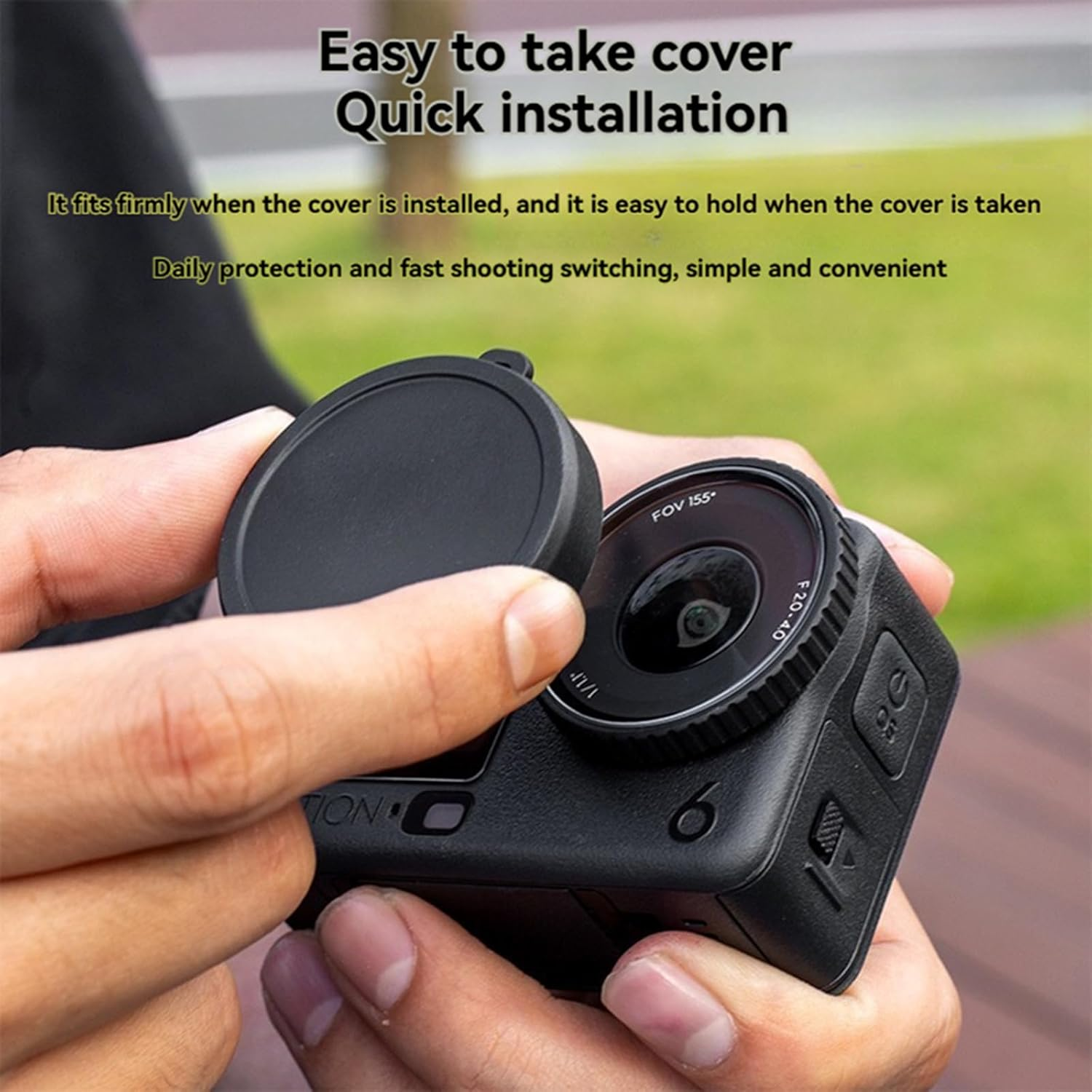 Lens Cover for DJI Osmo ACTION 6 (2-Pack), Soft Silicone Camera Cover Shockproof & Dustproof &ndash; Easy to Install, Washable Protective Case for Action Camera Accessories image number 2