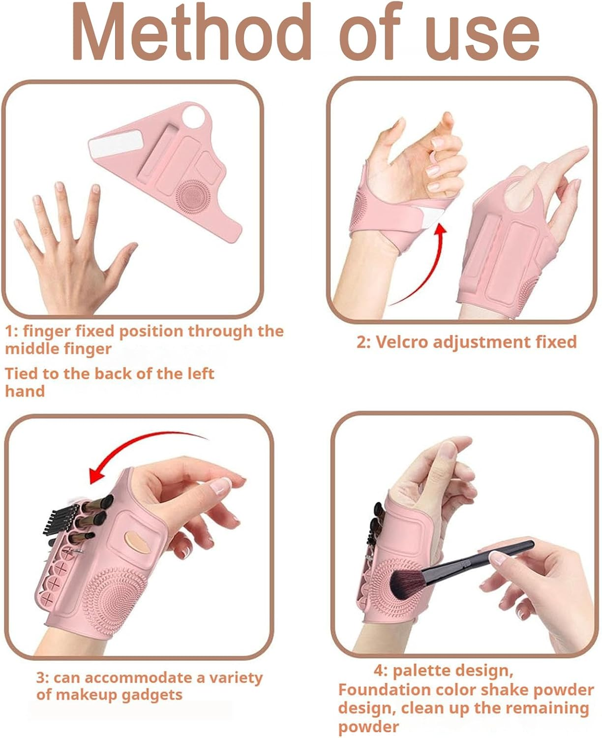 KOZTOL Makeup Mixing Palette Wrist Strap, Foldable Silicone Palette for Foundation Concealer Mix, Brush Cleaner, Make-Up Brush Storage, Wrist Assistance Tool for Make Up, Painting, Nail Art image number 2