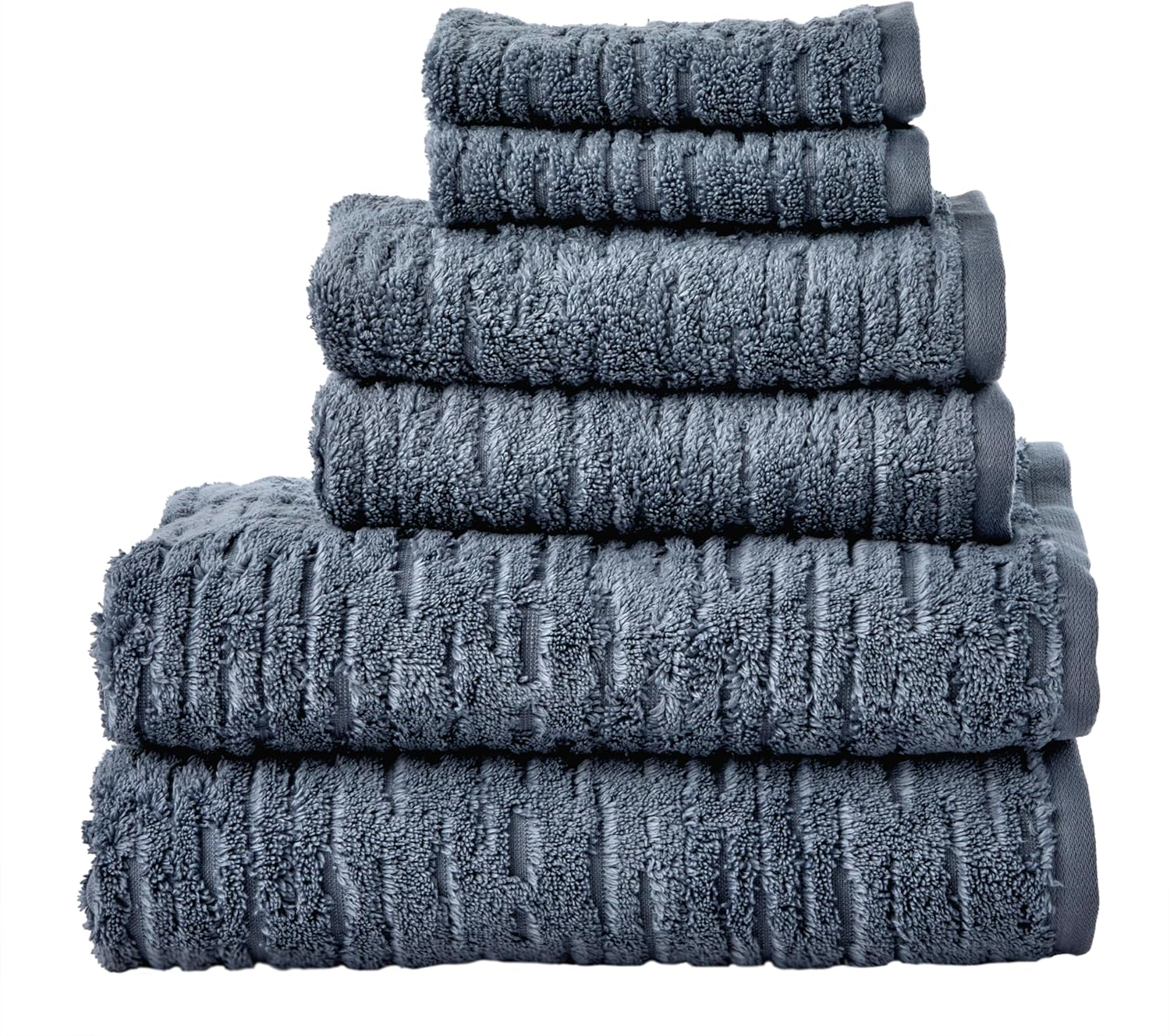 SKL Home Cloudsoft Cotton Luxury 6-Piece Towel Set, Smoke Blue image number 2