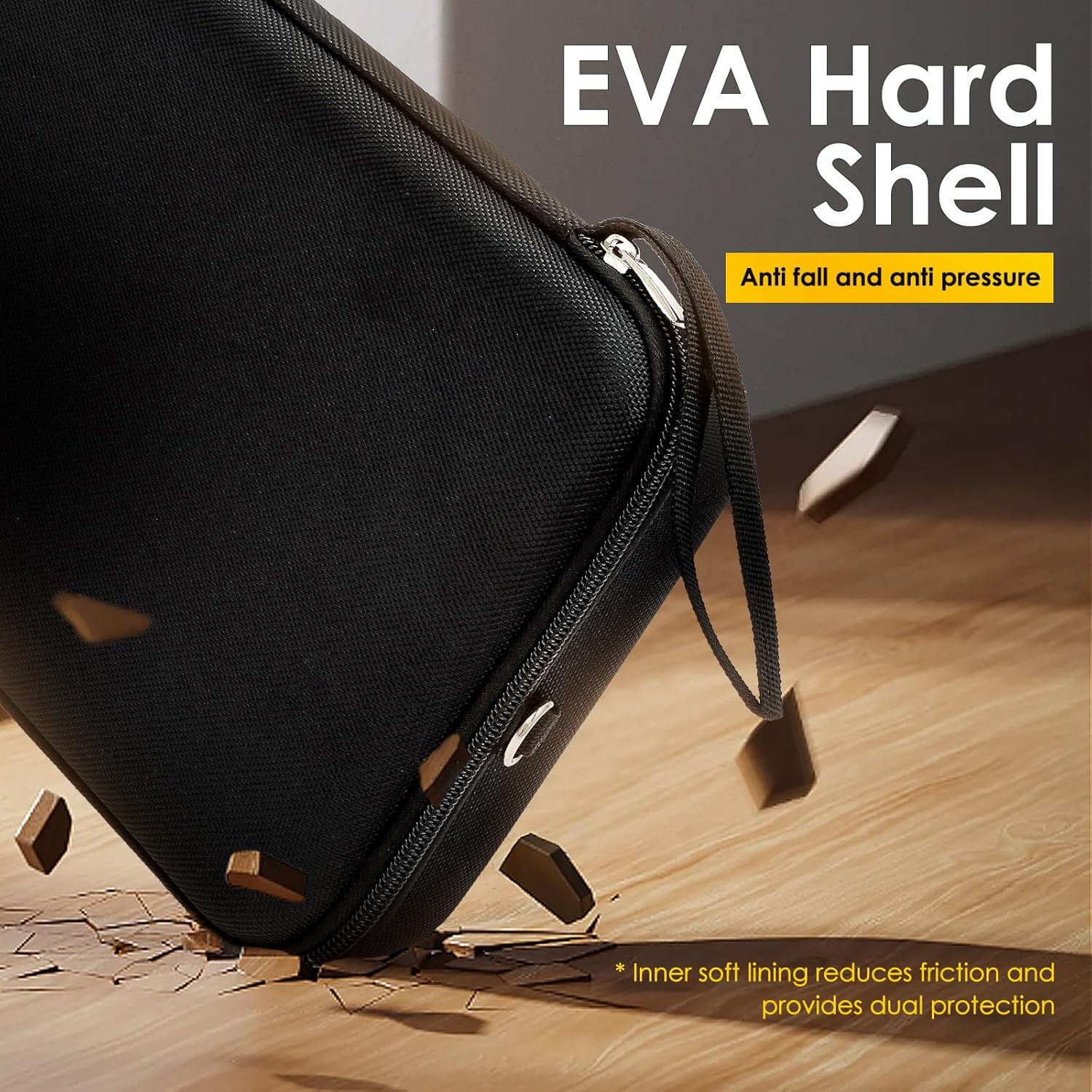 Awobepl Travel Sunglasses Organizer Case, Adjustable Slot Hard Shell Eyeglasses Storage Box with Zipper for Men Women Multiple Pairs image number 4