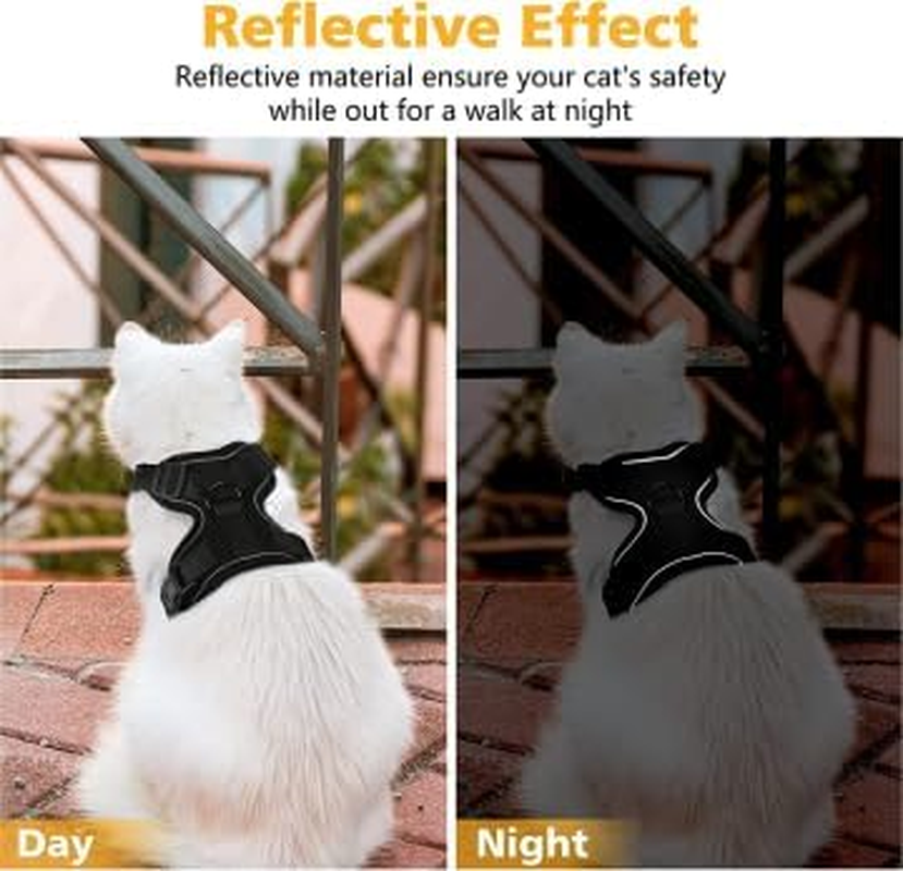 Cat Harness and Cat Lead Set, Retractable Dog Lead with Harness for Cats, Cat Lead with Harness, Reflective, Escape Proof Cat Lead for Cats, Kittens, Dogs (Black, L) image number 6