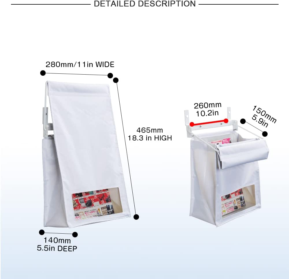 Indoor Wall Mount Mail Catcher Bag Door Slot Post Box Basket Mail Boxes Organizer Security White image number 5