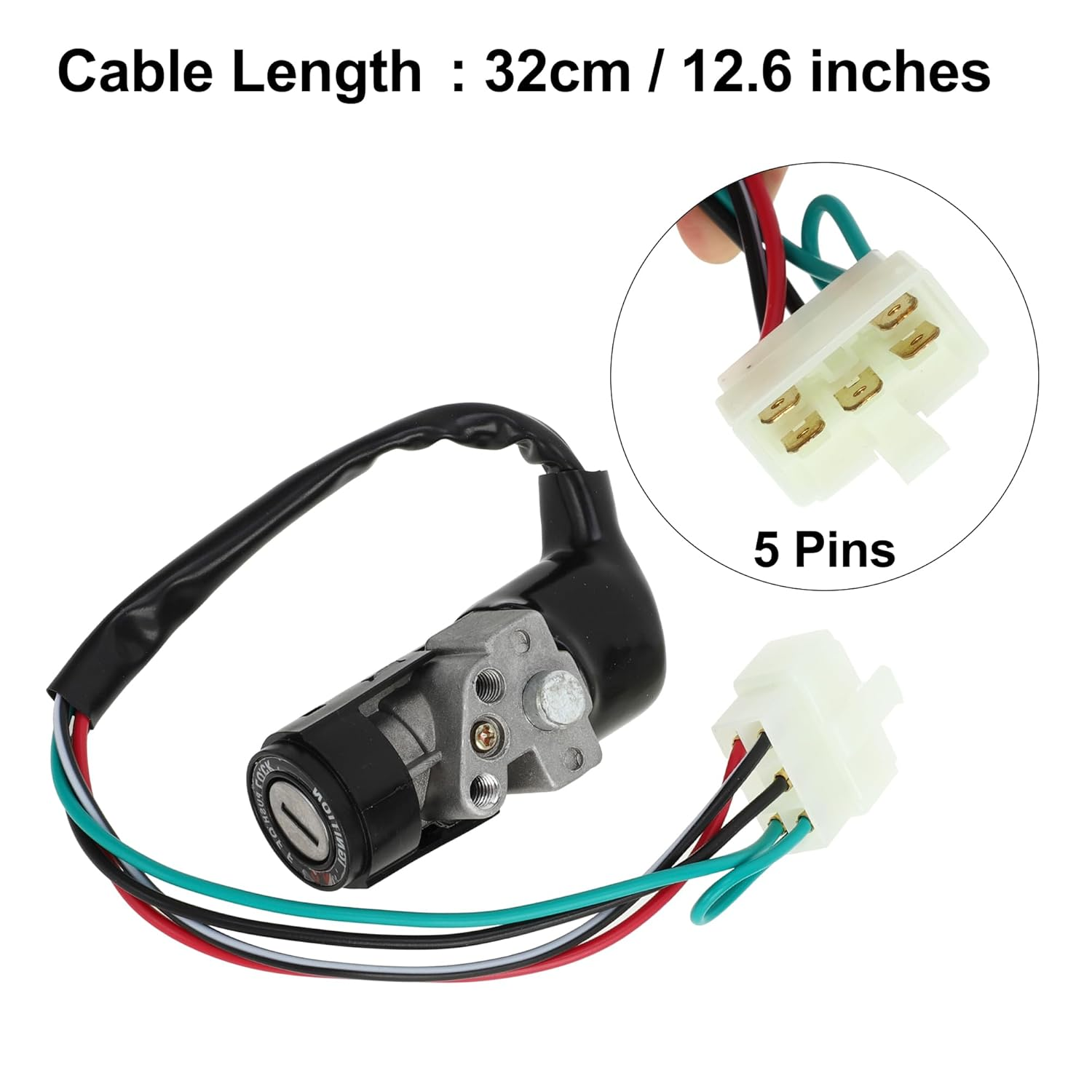 Uxcell Motorcycle Scooter Security 5 Wires Ignition Switch Lock W 2 Keys Set for GY6 125 image number 1