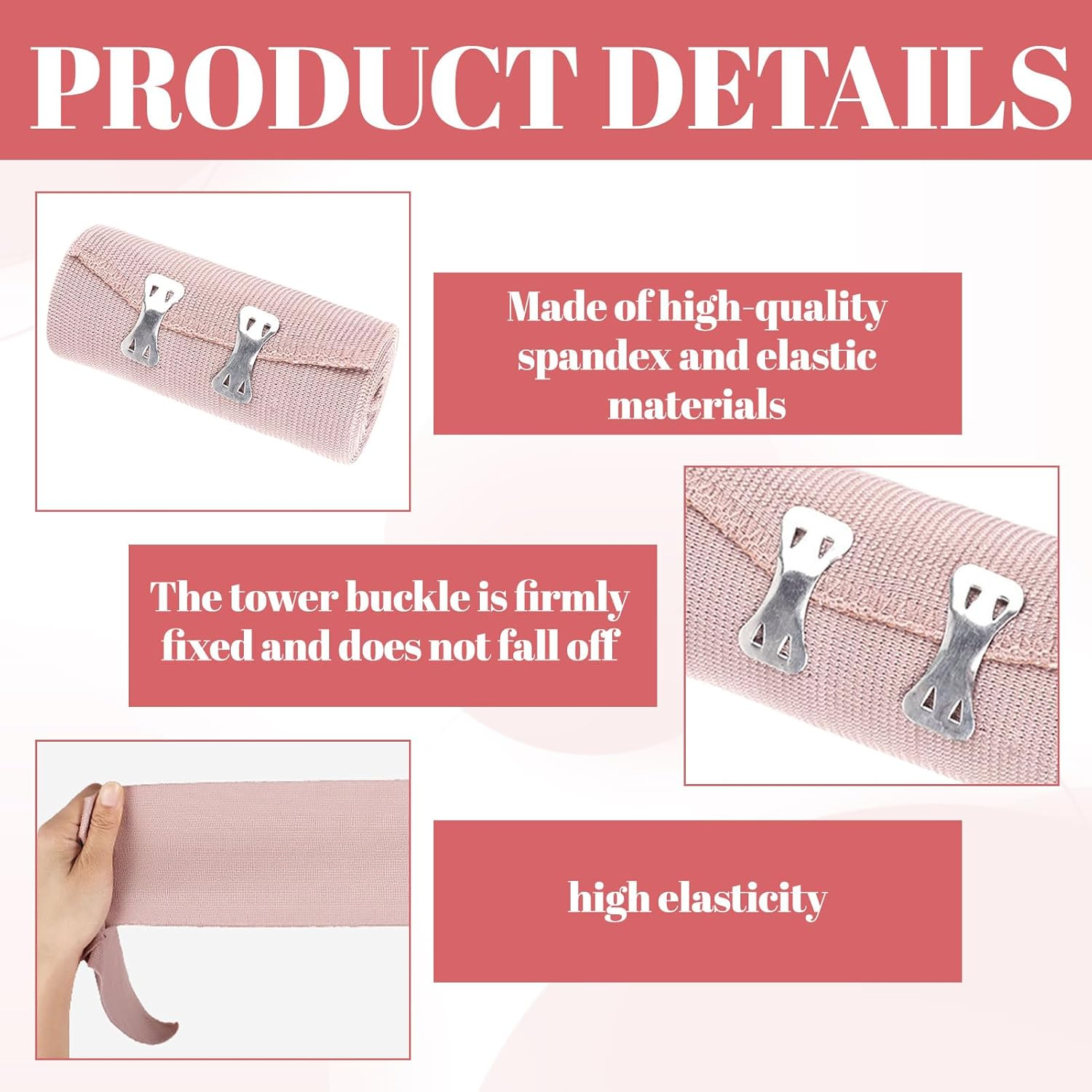 Bandages, 4Pcs Compression Bandage, Sports Bandage, Elastic Bandage Wrap, Compression Elastic Bandages, Durable Sport Support Bandag Es for Foot, Ankle, Wrist, Legs, Arm (4Inch X 15Ft) image number 2