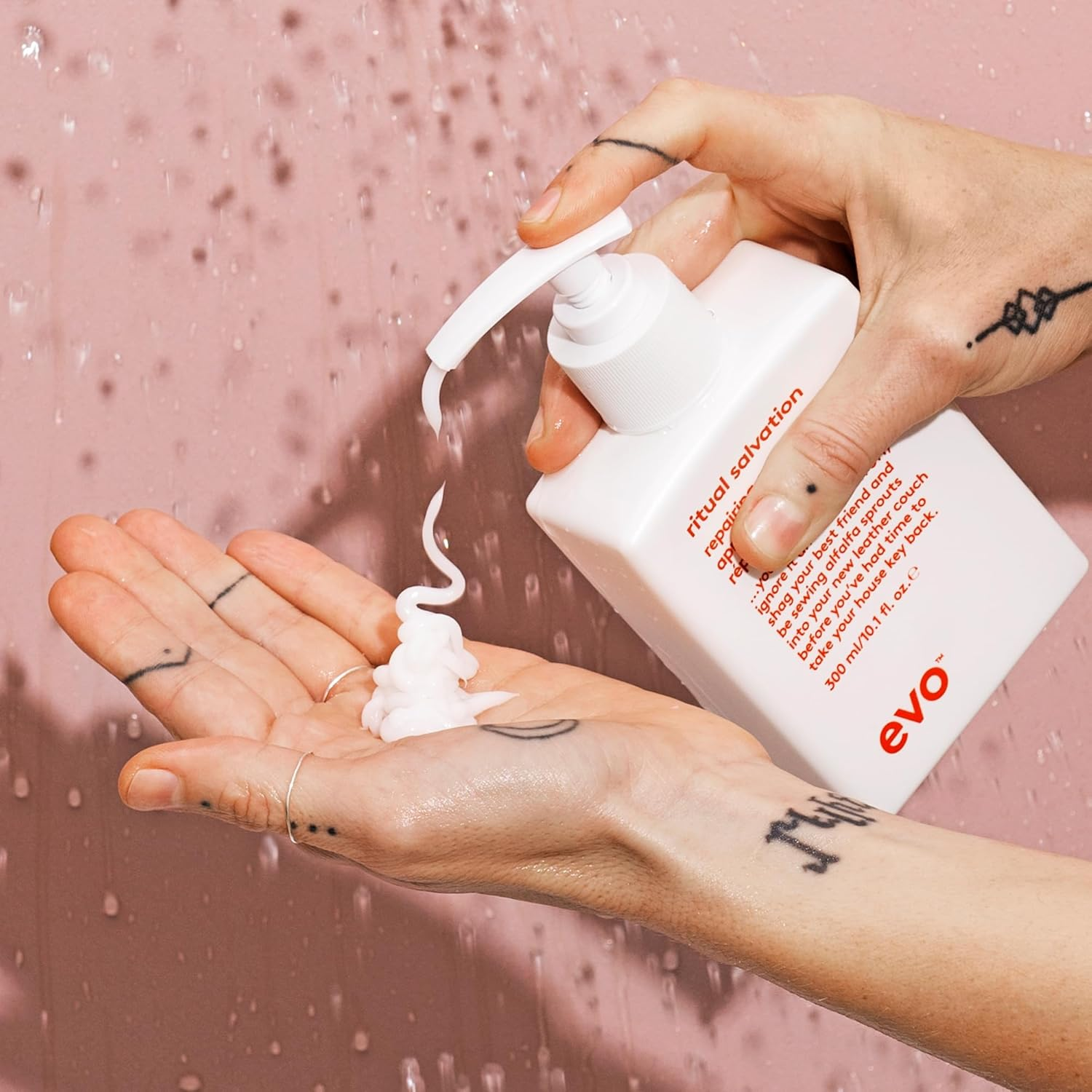 Evo Ritual Salvation Repairing Hair Conditioner - Protein Treatment for Damaged & Brittle Hair, Helps Reduce Breakage & Protects Colour - 300Ml image number 3