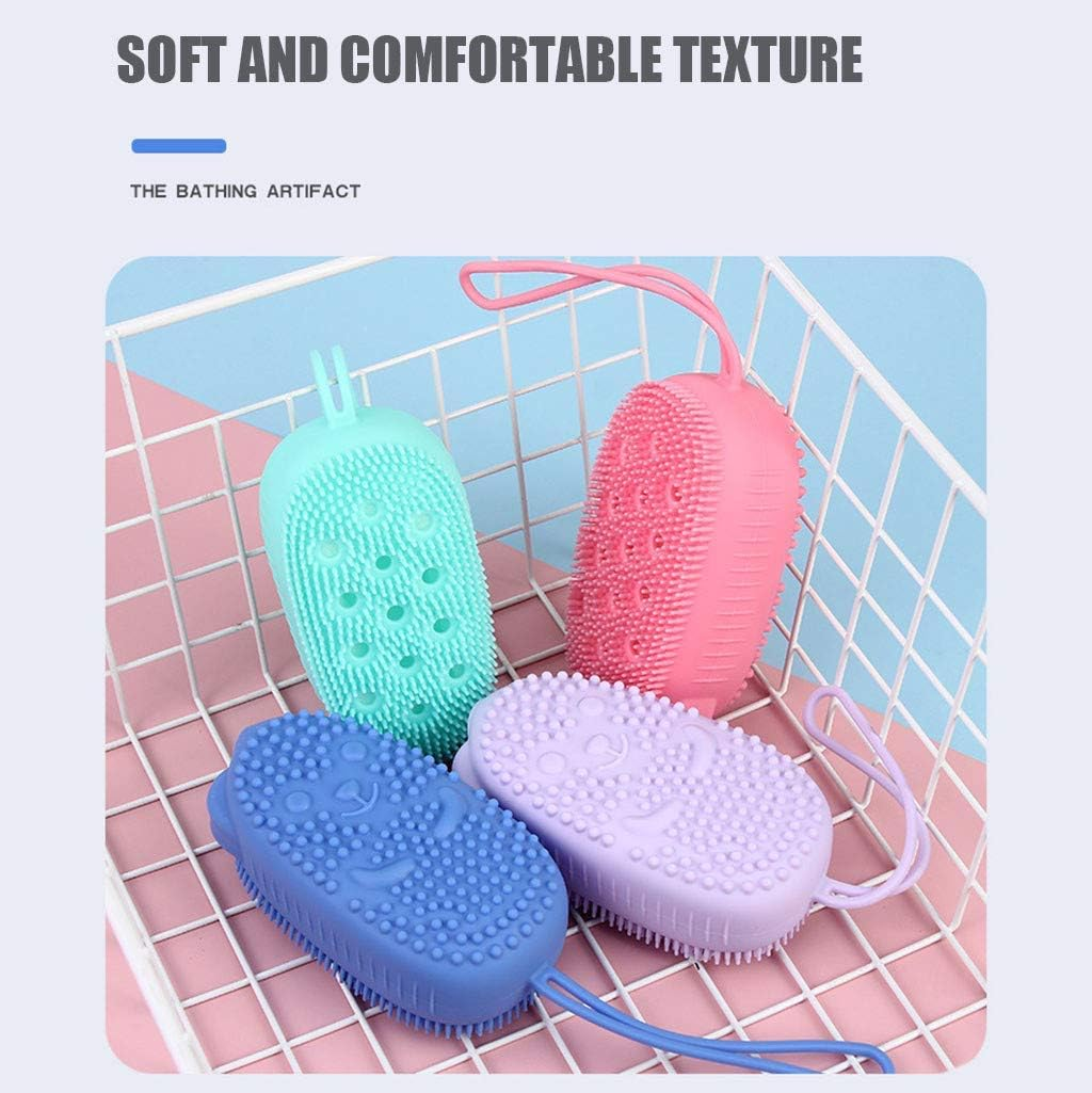 CLOUDTAIL CHOICE New Bubble Bath Brush Quick Foaming Bath Brush Scrubbing Brushes Soft Rubbing Massage Bubble Body Cleaner Silicone Bathroom 1Pcs (Multi Color) image number 2