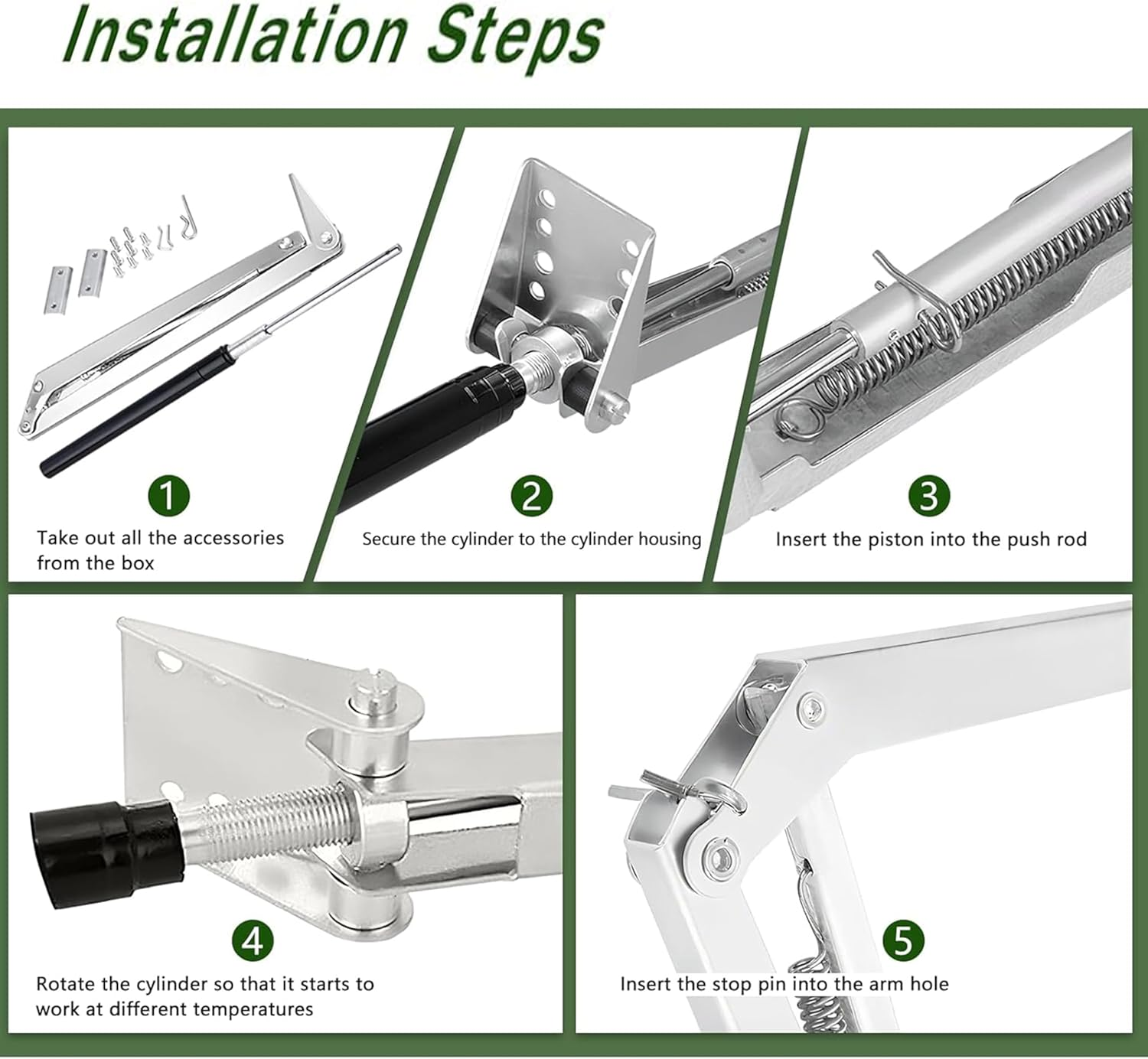2 Pack Automatic Greenhouse Vent Opener,Solar-Powered Heat Sensitive Kit for Roof/Window,All Weatherproof,No Electricity Needed(Silver) image number 3