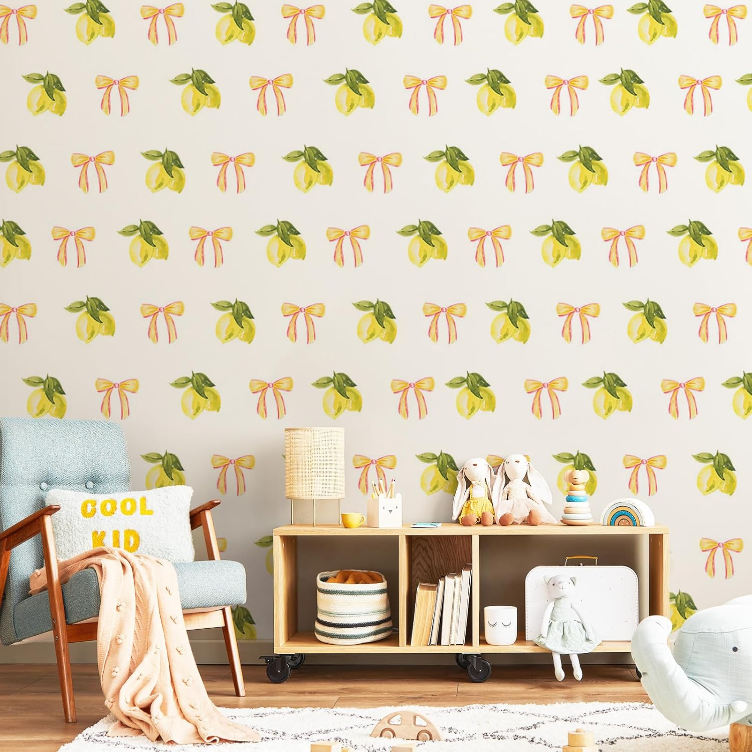 Untilplan 48 Pcs Flowers Wall Decal Boho Wall Decals Vinyl Wall Lemon Stickers Cute Girls Groovy Floral Stickers for Baby Kids Bedroom Bathroom Living Room Home Decoration-Lemo image number 6