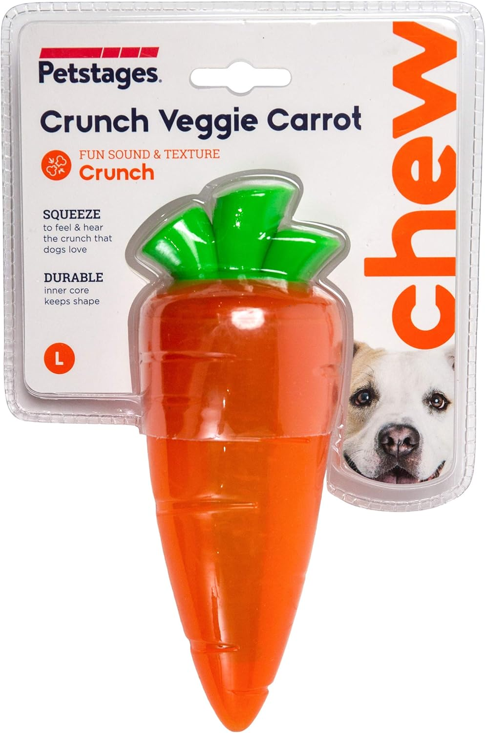Petstages Crunch Veggies Carrot Dog Chew Toy, Large image number 1