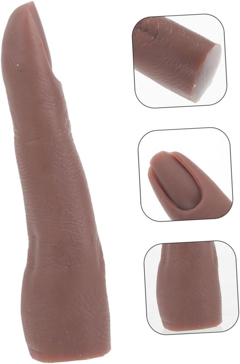 WOFASHPURET 3Pcs Nail Art Supplies Soft Silicone Manicure Fingertips Bendable Nail Practice Fingers Hand Model image number 2
