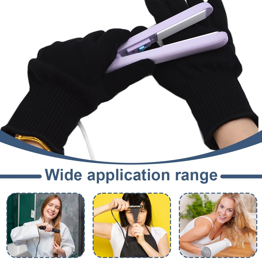 DLPRK 1 Pair of Gloves Size M, Hairdresser Perm anti Fire Protection Hands, Professional Heat Resistant Gloves, Breathable and Comfortable image number 3